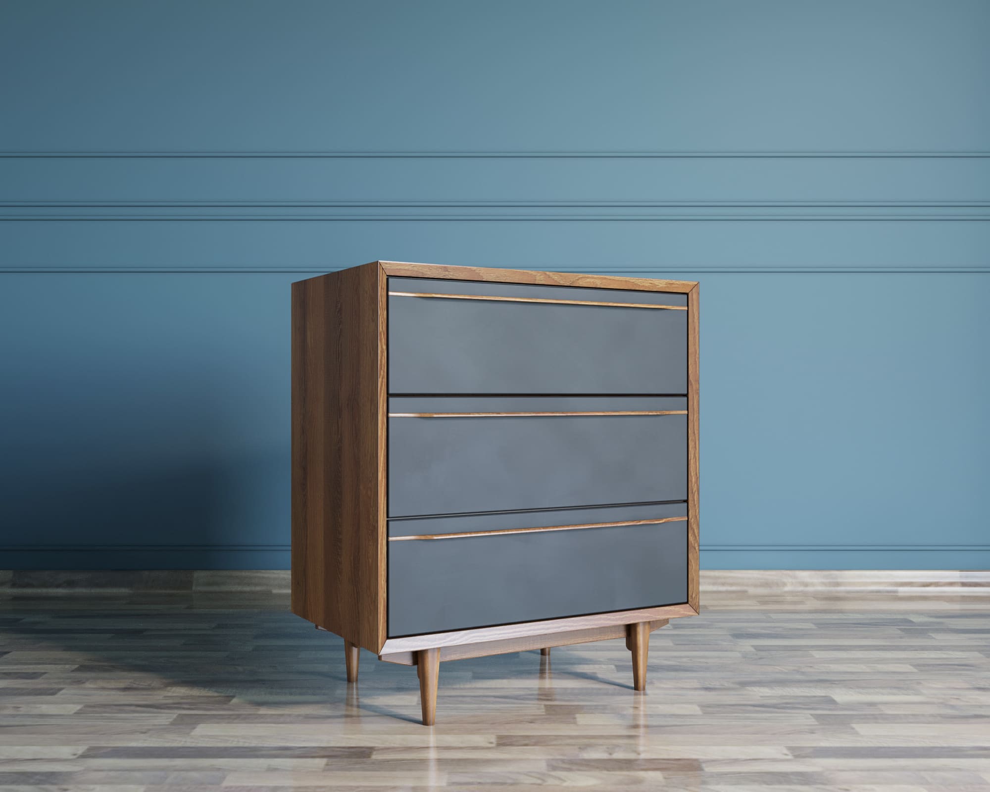 Комод "Bruni Black" на три ящика арт BR07Black в интернет-магазине