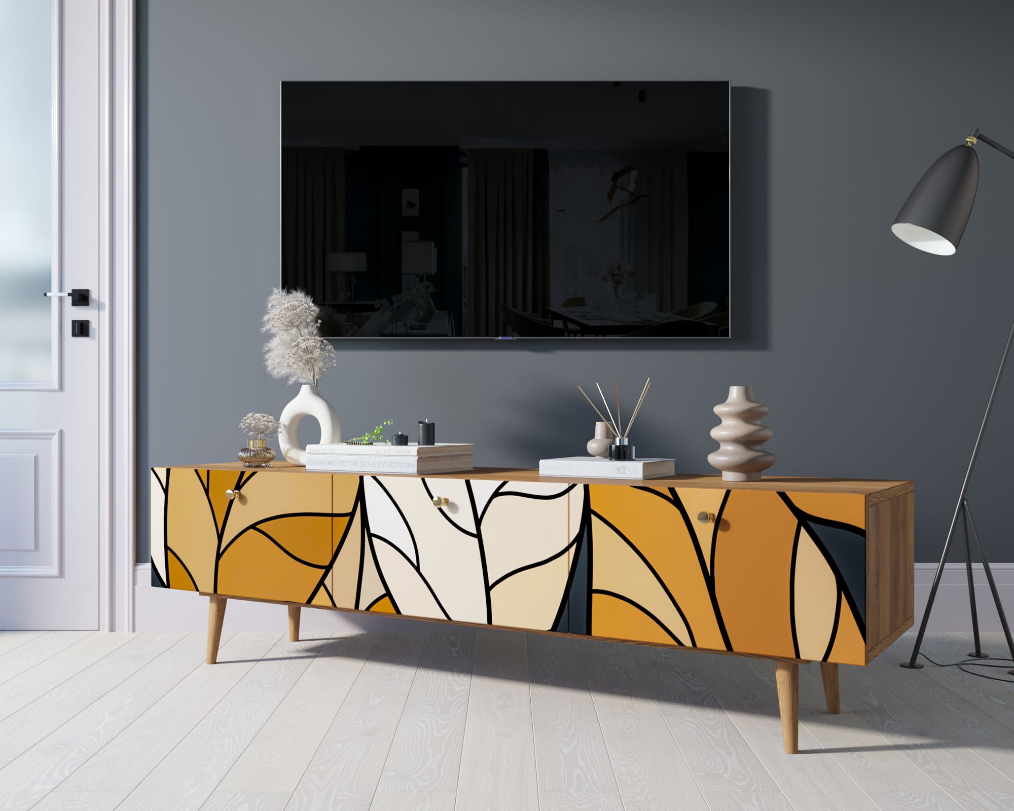 заказать Комод "Berber" с ящиками низкий под TV принт 08 арт BB19/Print_08