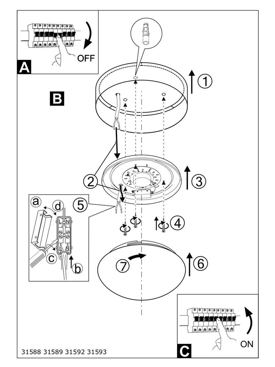 купить Светильник потолочный светодиодный PASTERI 31589