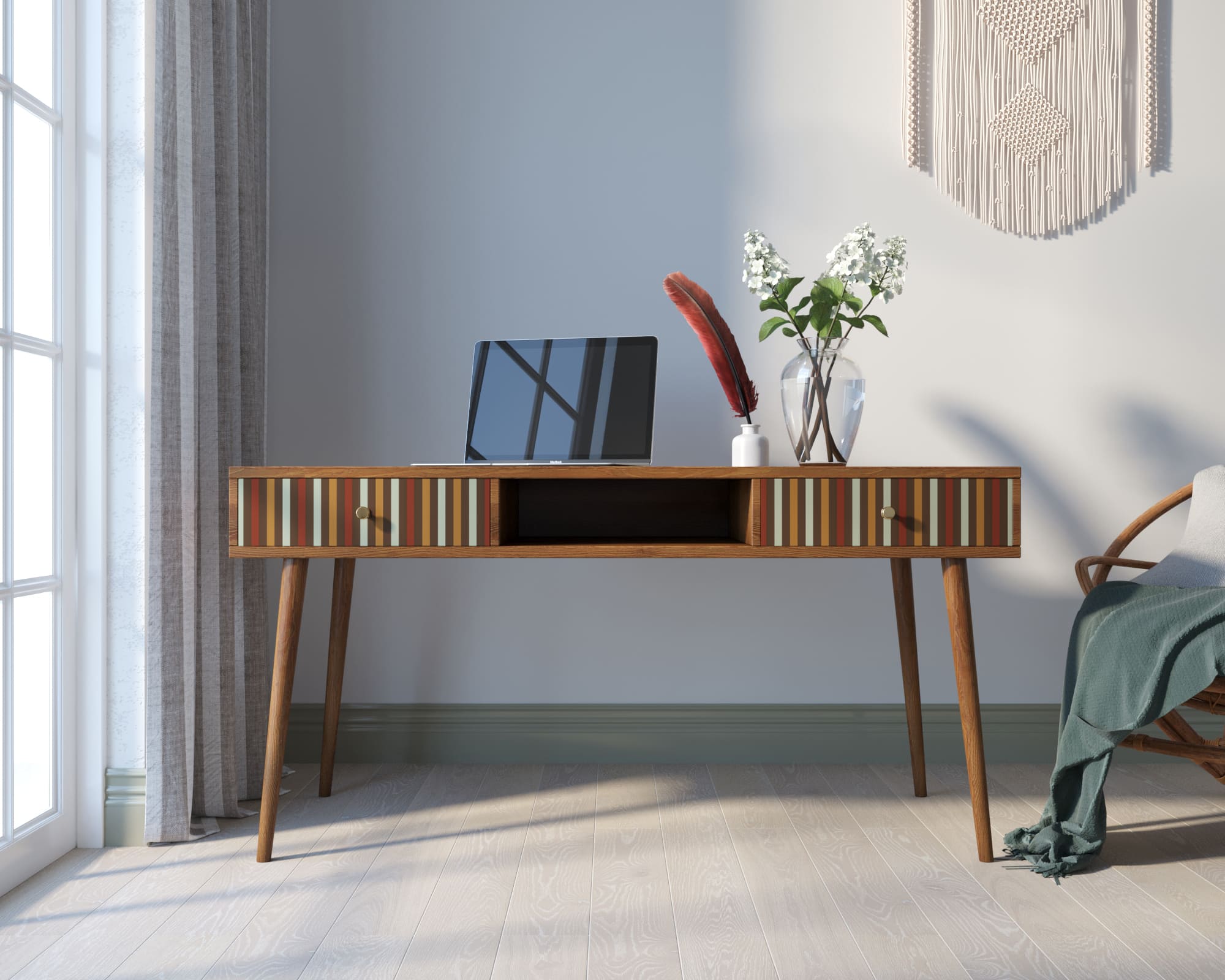 Стол рабочий "Berber" принт 20 арт BB18/Print_20 в интерьере