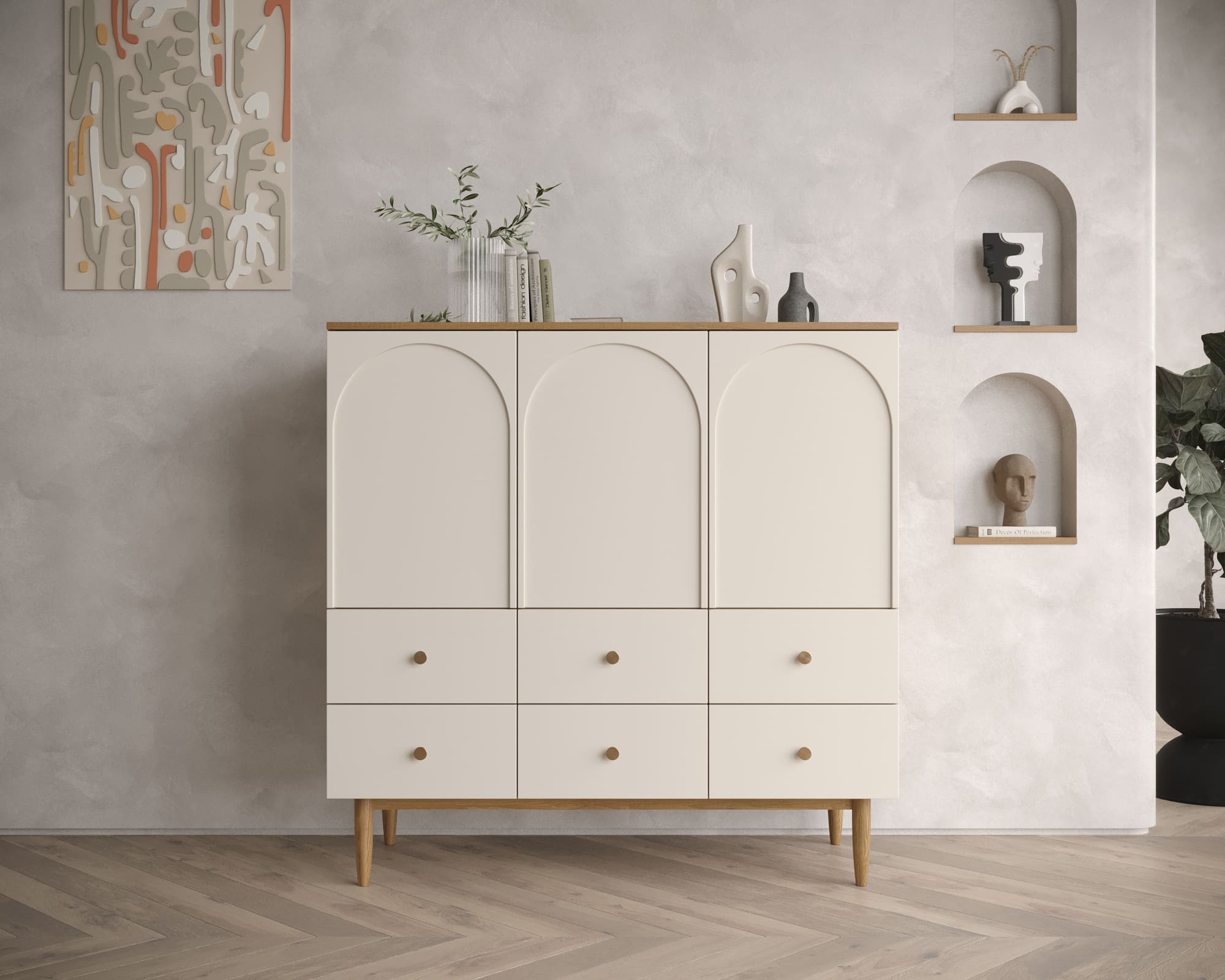 Комод с тремя дверками и шестью ящиками "Arka" AR18 в интернет-магазине в Москве Комод с тремя дверками и шестью ящиками "Arka" AR18 в интернет-магазине