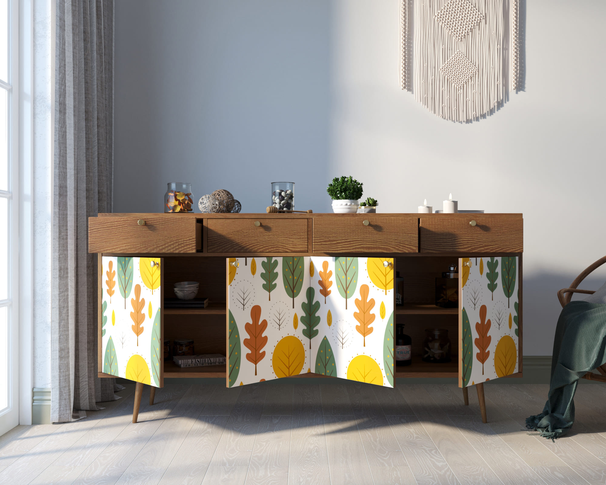 купить Комод "Berber" четыре дверки и четыре ящика 30 принт арт BB25/Print_30