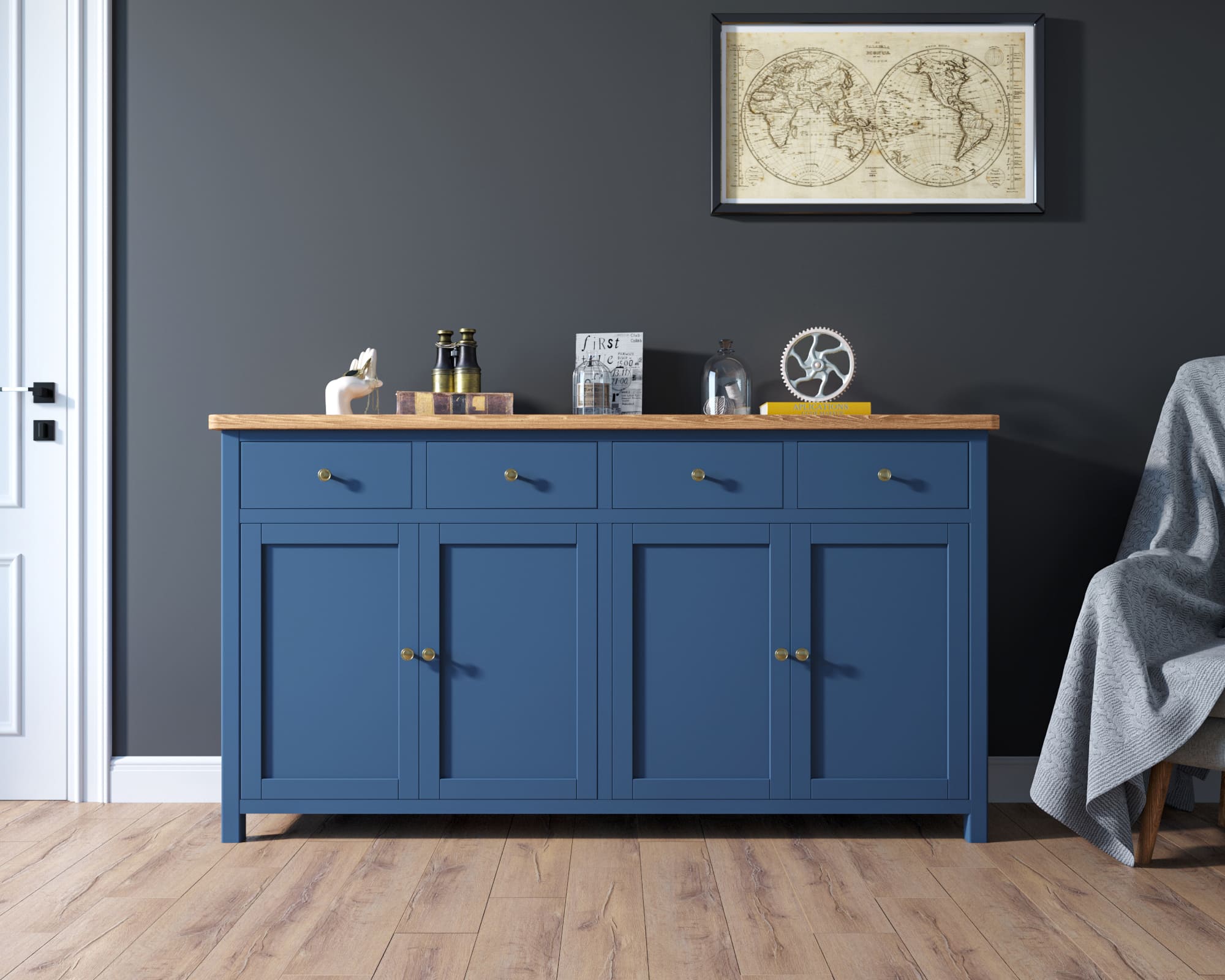 Комод "Jules Verne" 4 ящика 4 дверки арт JV37ETGB в интернет-магазине