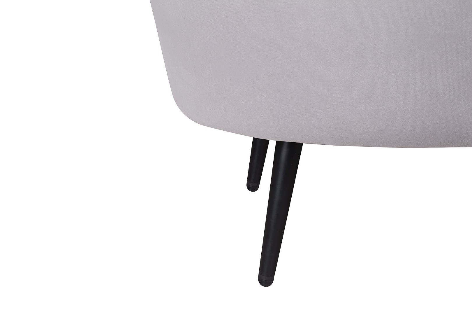 фото Диван ракушка Pearl Double Grey на черных ножках в интерьере