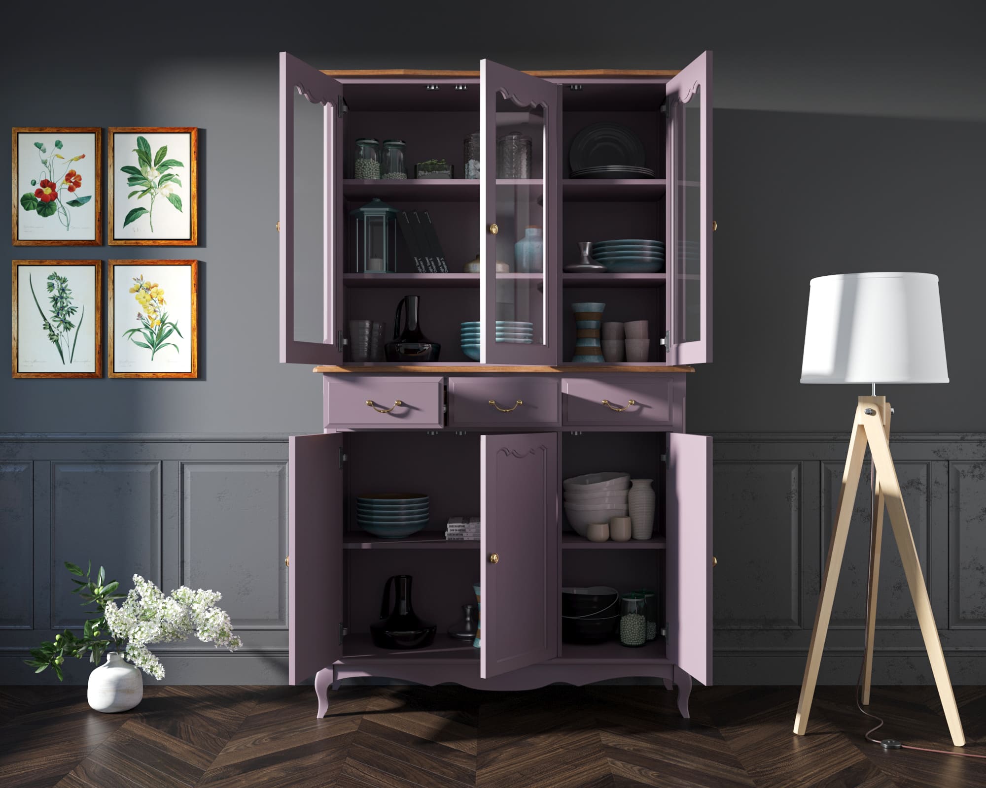 купить Буфет "Leontina Lavanda" трехстворчатый арт ST9344/2L