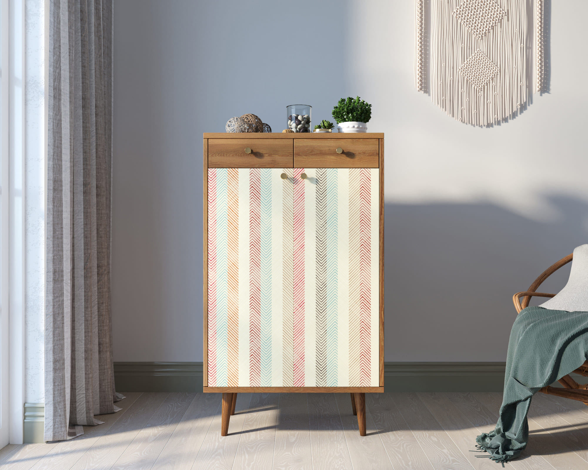 Комод "Berber" два ящика и дверки 45 принт арт BB46/Print_45 в интернет-магазине