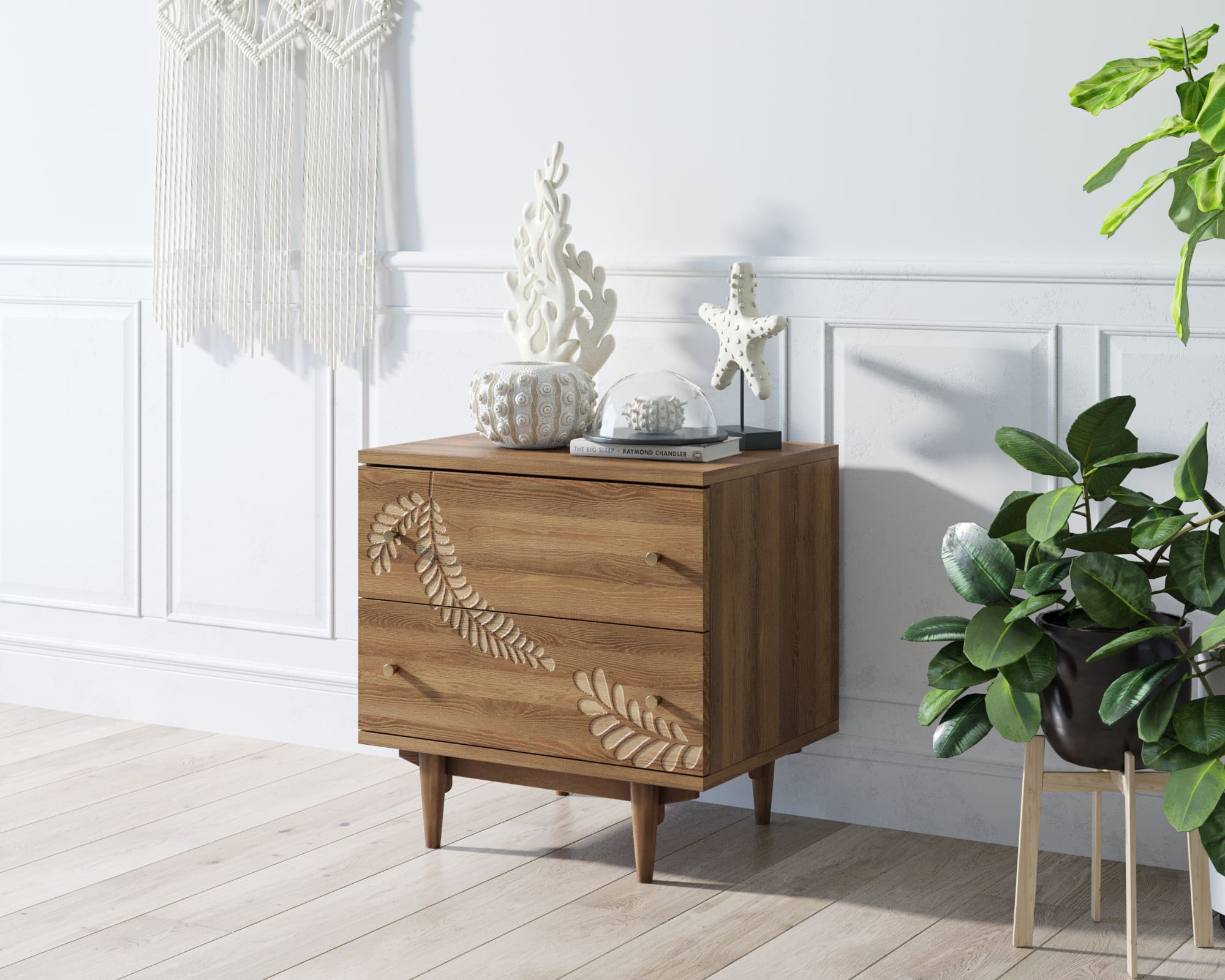 заказать Комод "Boho" 2 ящика с растением арт BH05 в Москве заказать Комод "Boho" 2 ящика с растением арт BH05