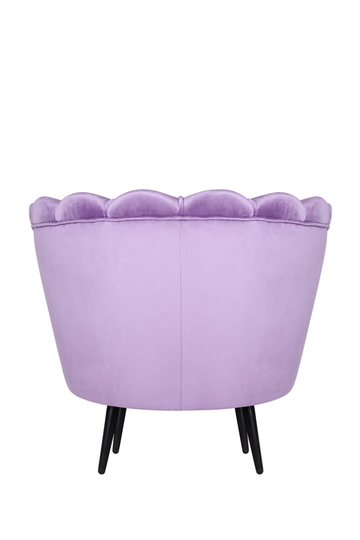 Низкое кресло ракушка Pearl Purple на черных ножках в интернет-магазине