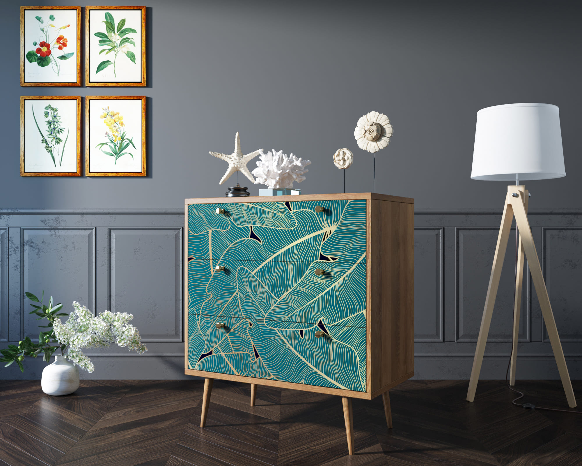 заказать Комод "Berber" три ящика 41 принт арт BB40/Print_41