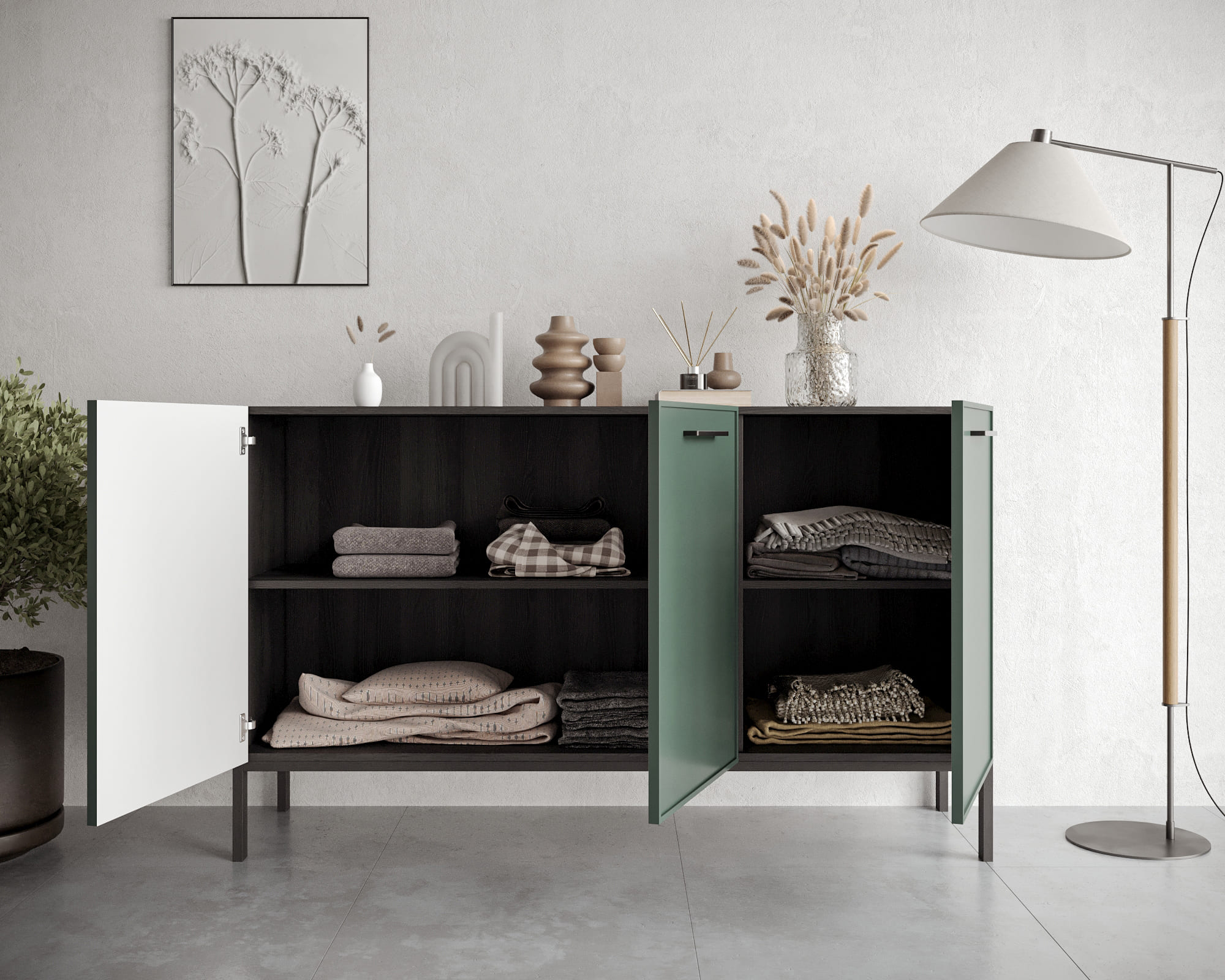 заказать Комод с тремя дверками "Nicole" NLN02G в Москве заказать Комод с тремя дверками "Nicole" NLN02G