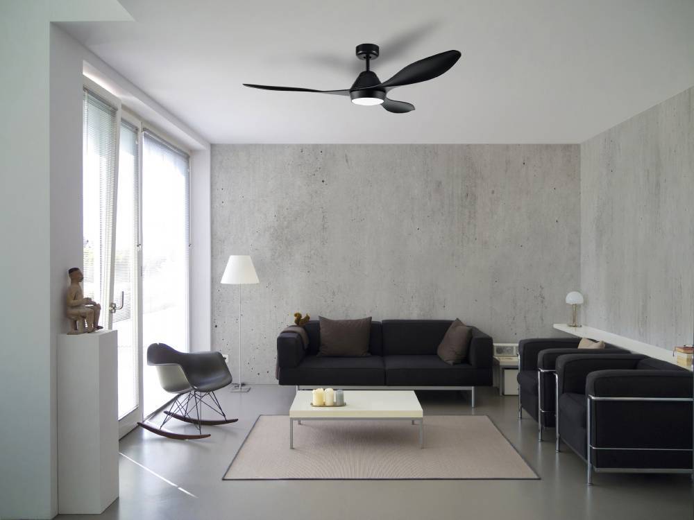 заказать Потолочный вентилятор ANTIBES 1x18W(LED), ?1320, черный матовый в Москве заказать Потолочный вентилятор ANTIBES 1x18W(LED), ?1320, черный матовый