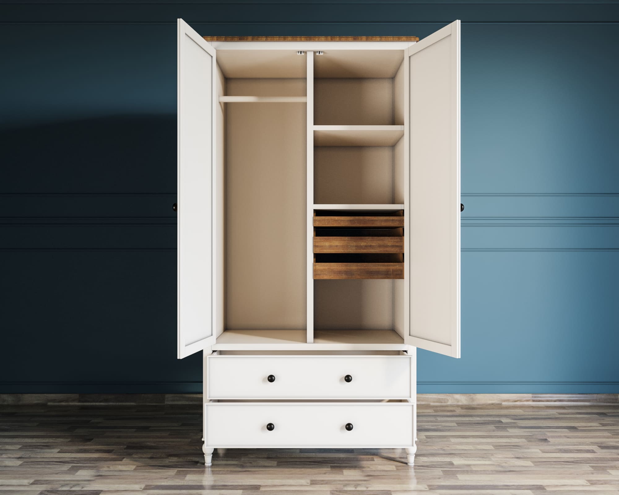 купить Шкаф двухстворчатый "Odri" с ящиками арт od2127KR в Москве купить Шкаф двухстворчатый "Odri" с ящиками арт od2127KR