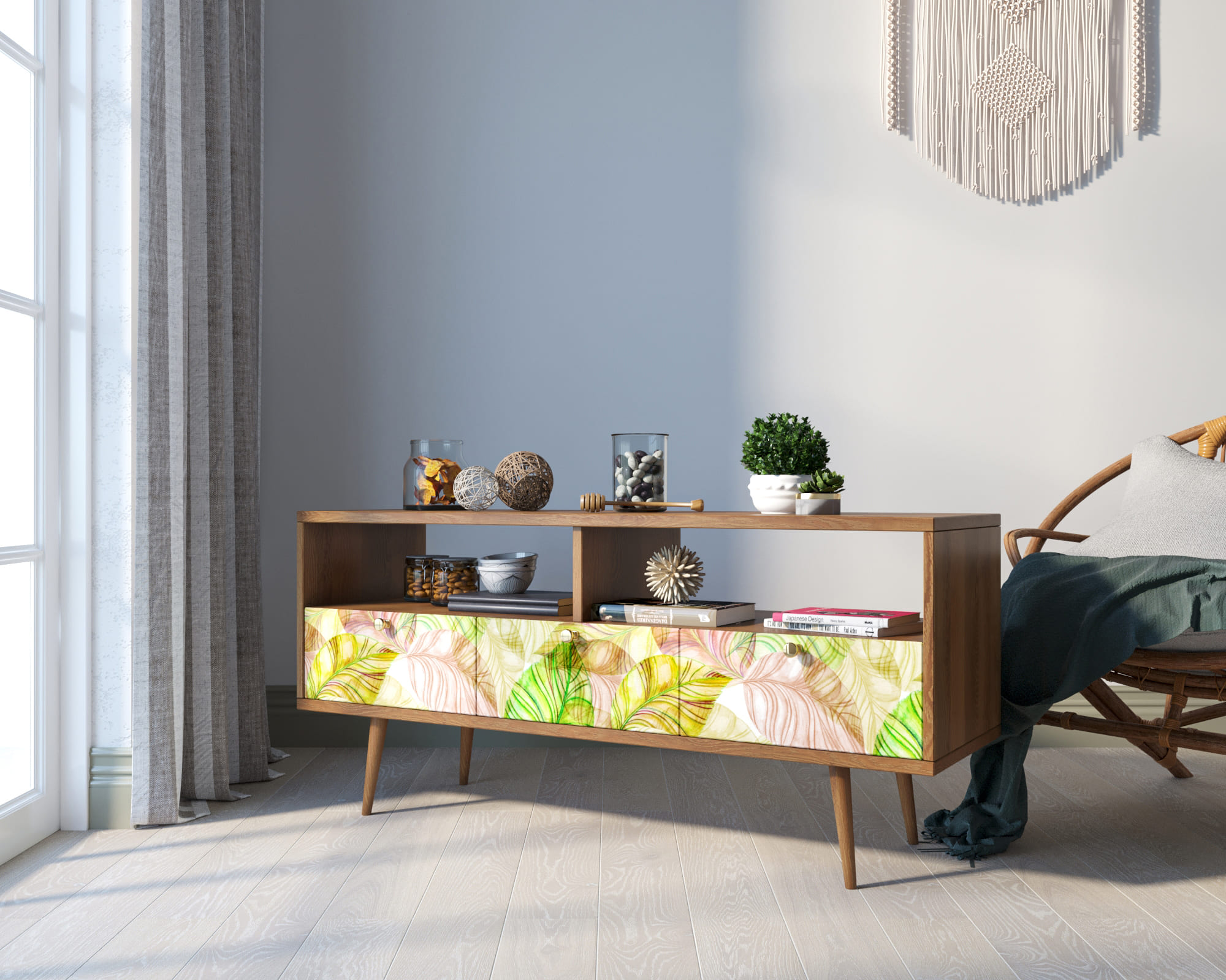 заказать Консоль "Berber" с тремя ящиками принт 29 арт BB23/Print_29