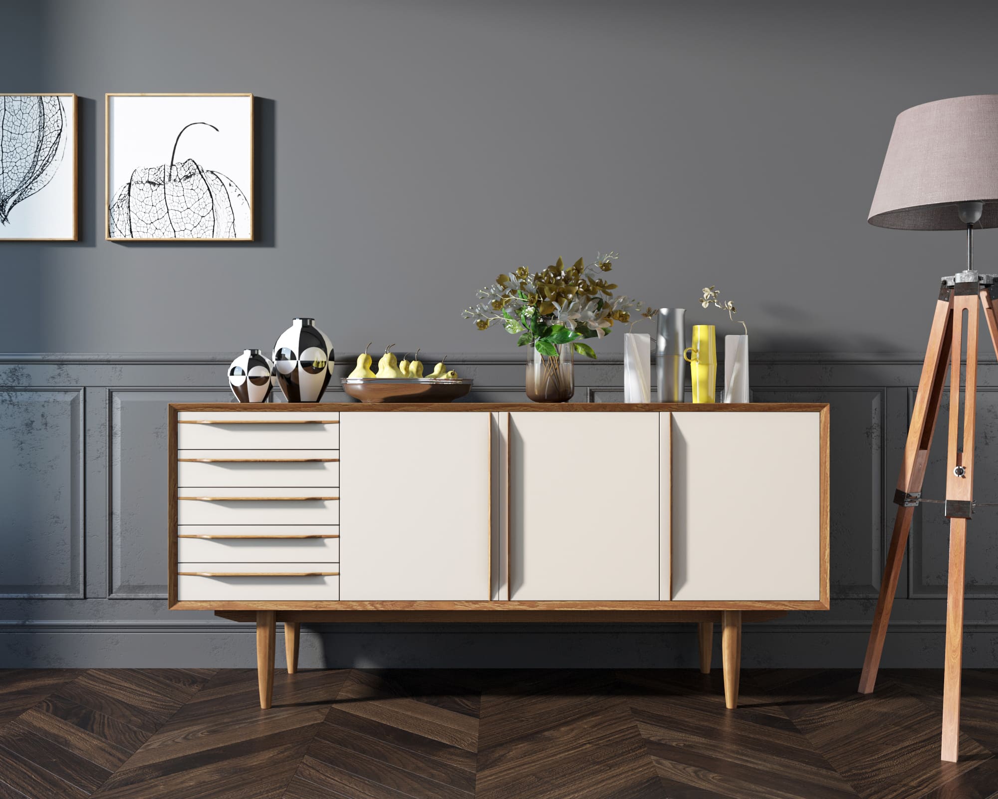 фото Комод "Bruni white" три дверки арт BR04WH в Москве фото Комод "Bruni white" три дверки арт BR04WH