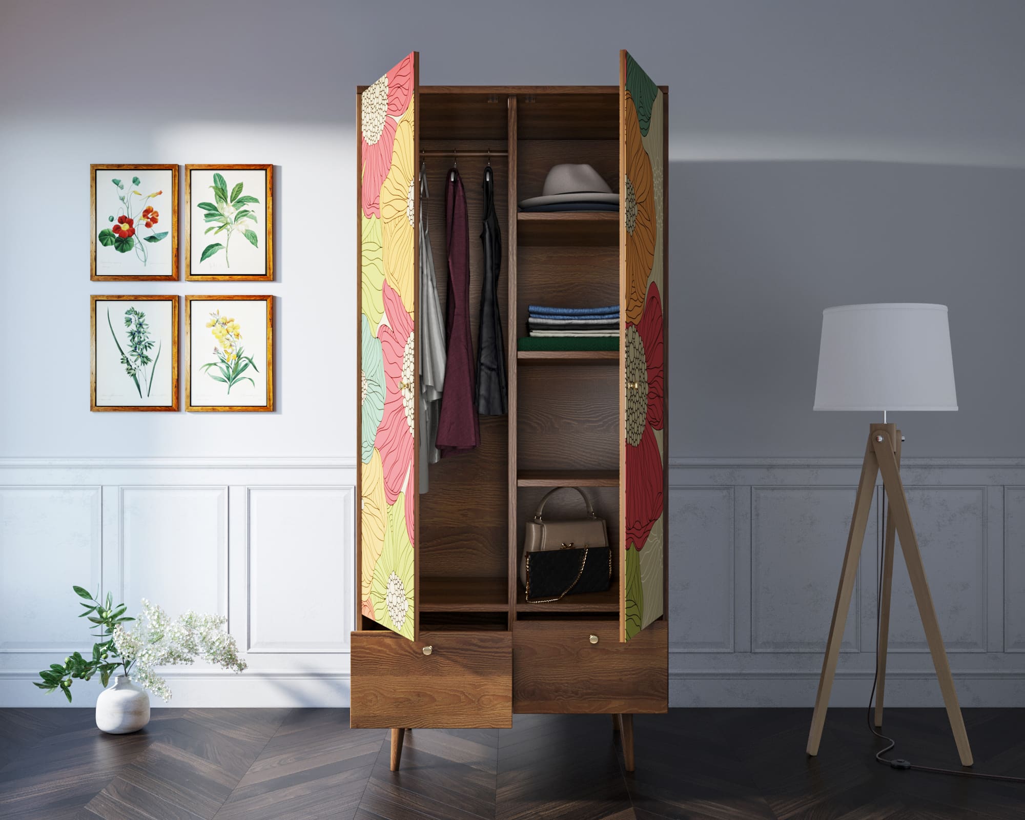 Шкаф двухстворчатый "Berber" принт 5 арт BB16/Print_05 в интернет-магазине