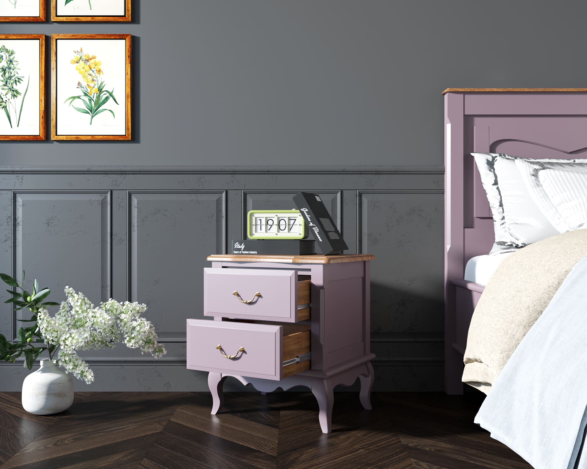 купить Тумба leontina Lavanda на два ящика арт ST9302/2L в Москве купить Тумба leontina Lavanda на два ящика арт ST9302/2L