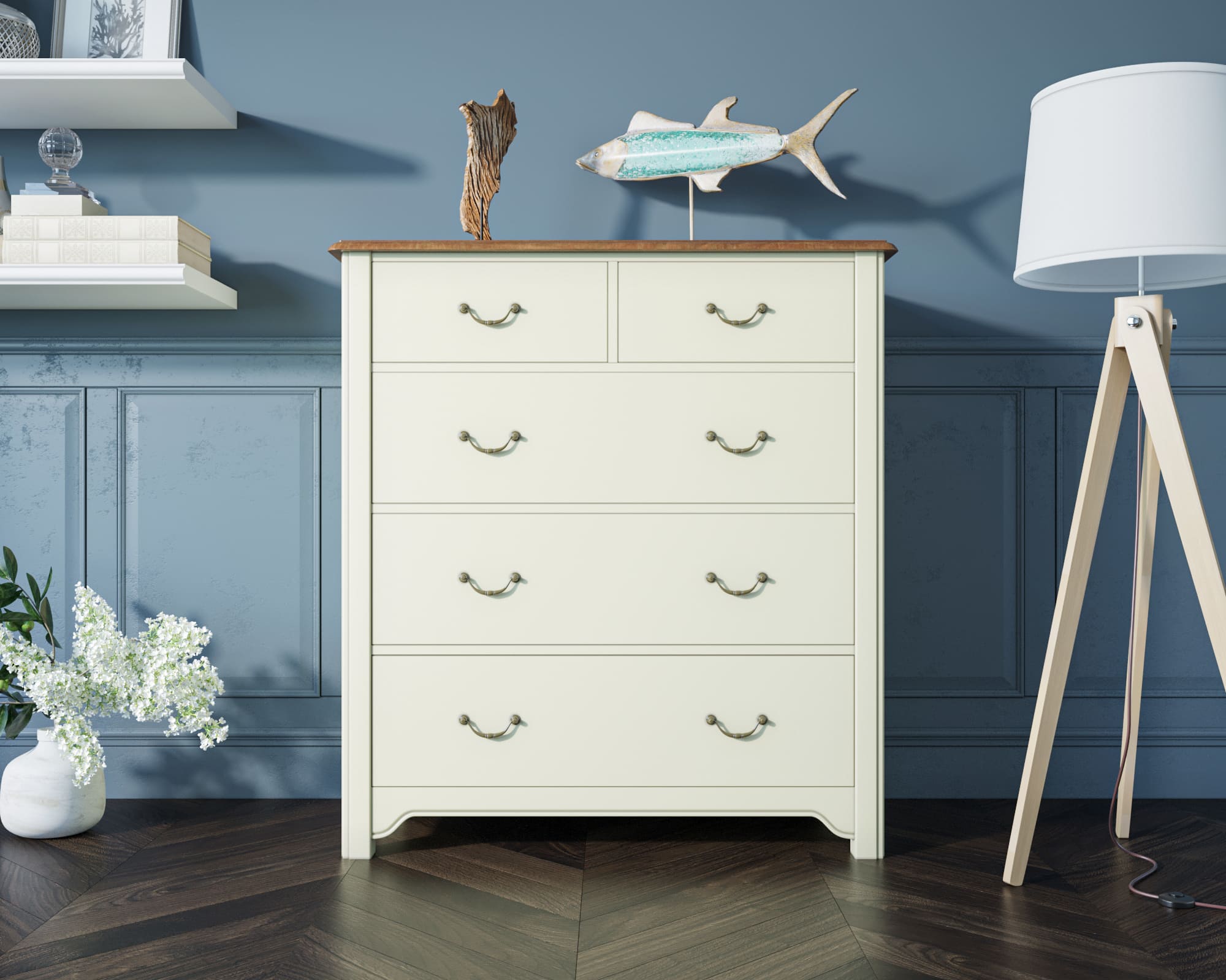 Бежевый комод "Olivia" на пять ящиков арт GA2005C на заказ в интернет-магазине в Москве Бежевый комод "Olivia" на пять ящиков арт GA2005C на заказ в интернет-магазине