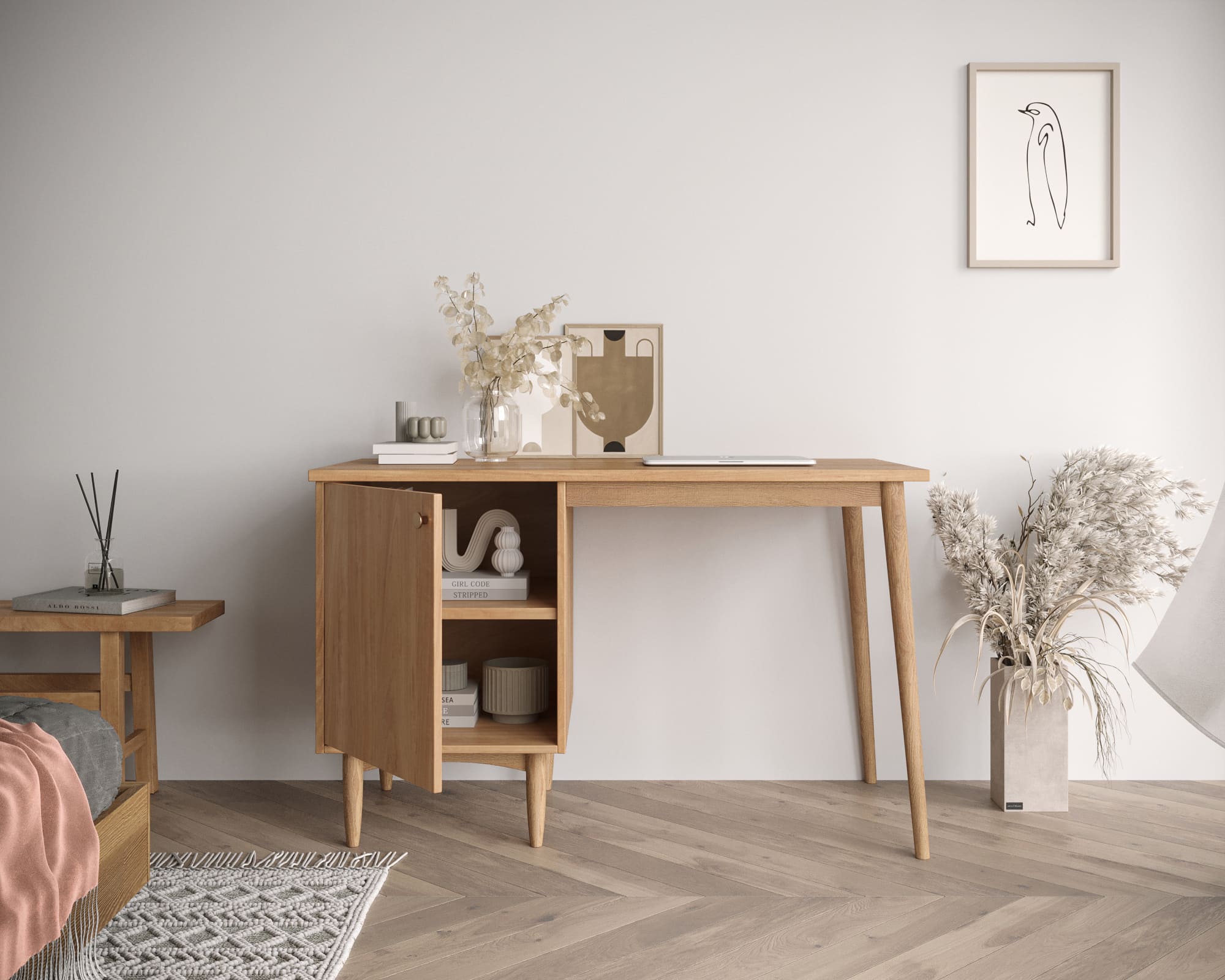 купить Стол рабочий Bubble Solid с левой тумбой арт BBL09S