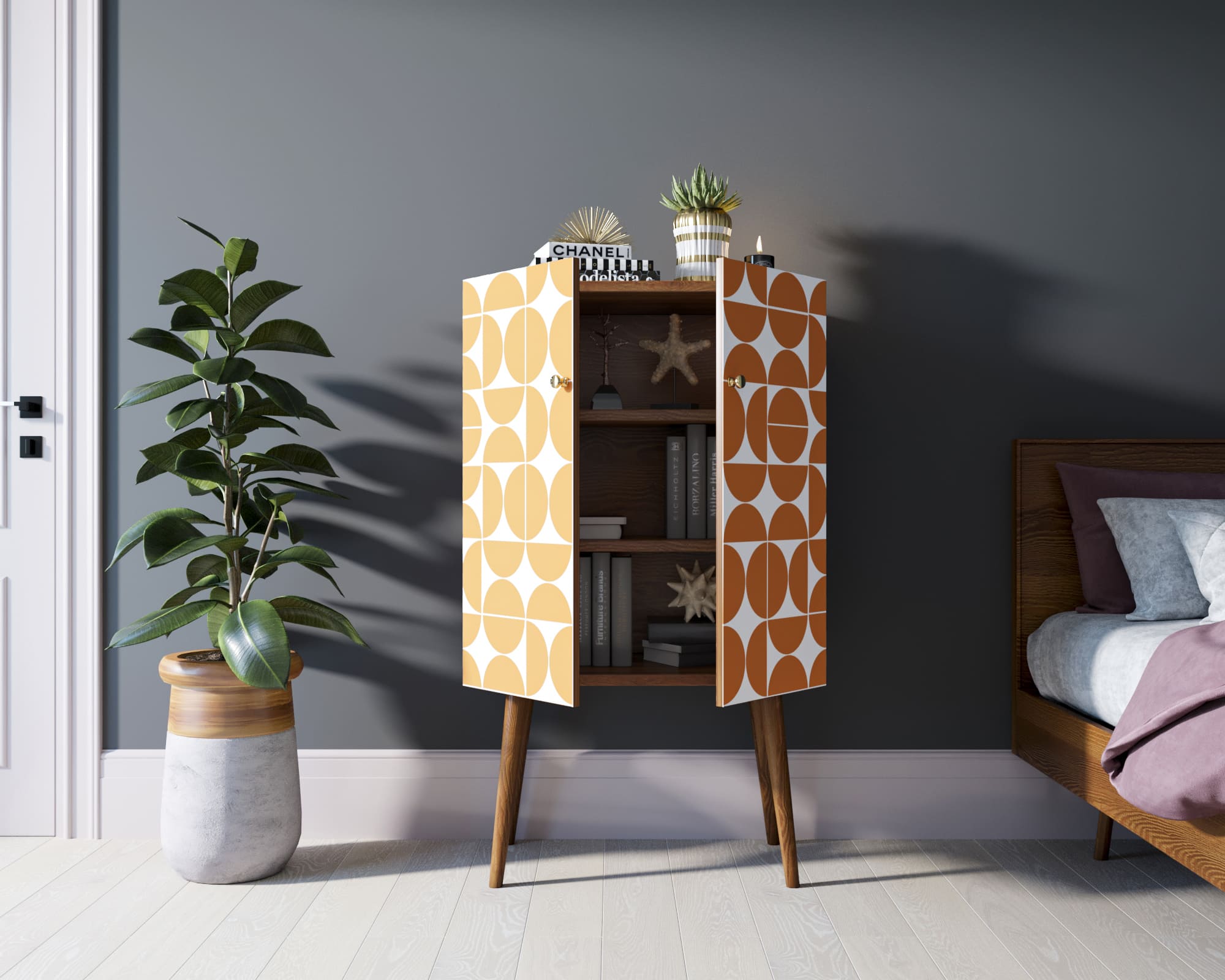 Комод на высоких ножках "Berber" 14 принт арт BB09/Print_14 в интернет-магазине