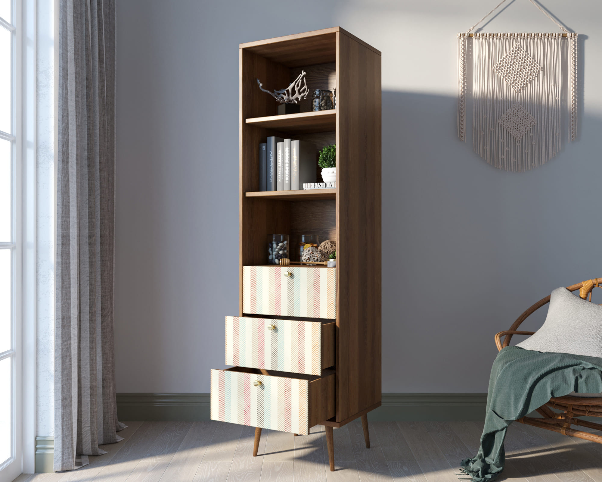 купить Стеллаж с ящиками "Berber" принт 45 арт BB45/Print_45