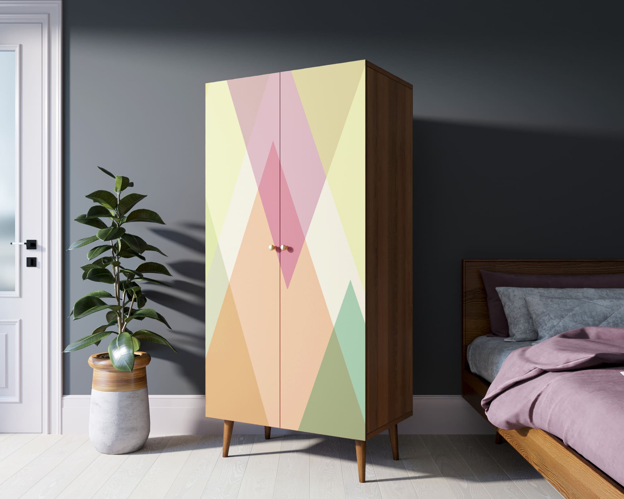 фото Шкаф малый двухстворчатый "Berber" принт 16 арт BB08/Print_16