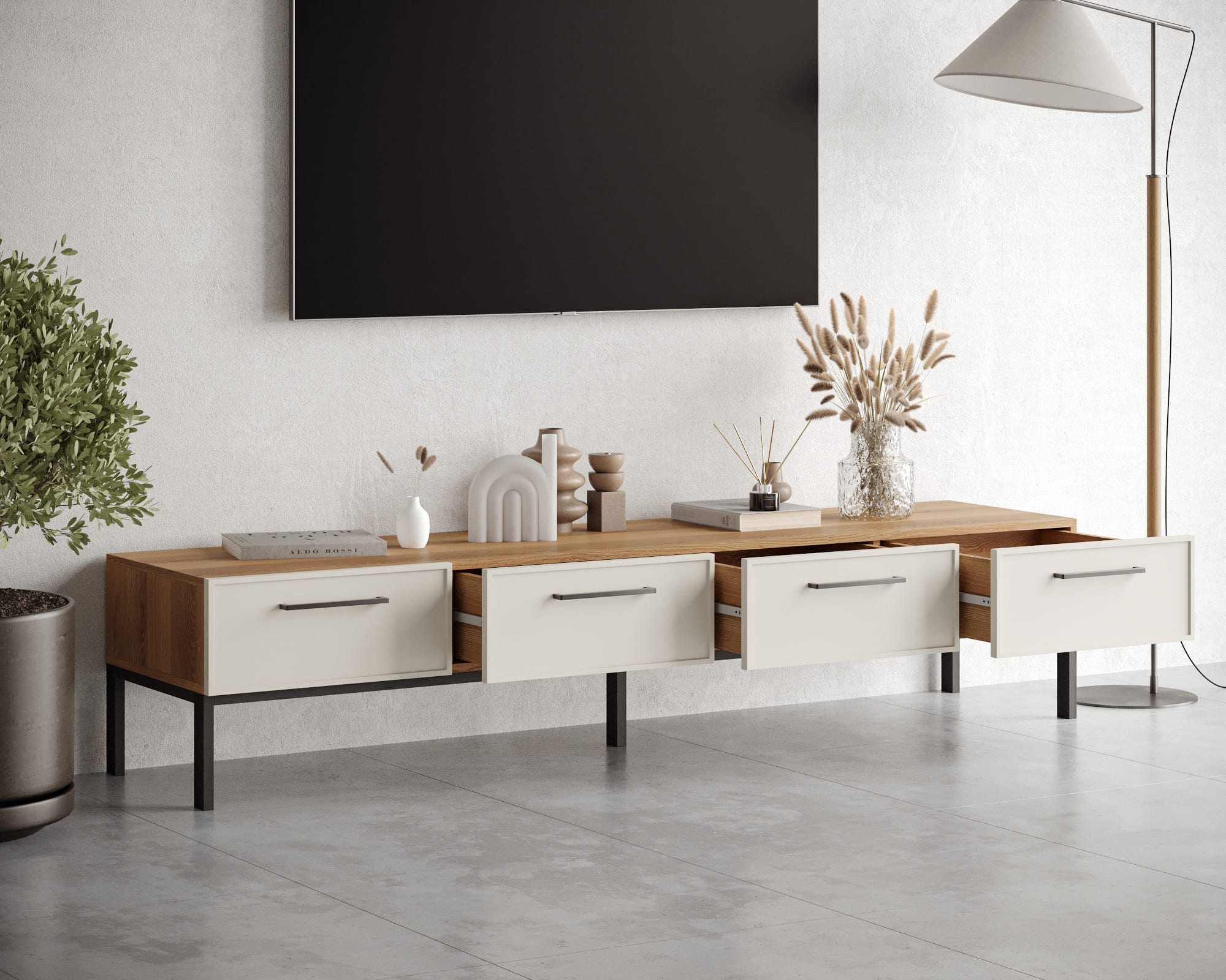 купить Комод с четырьмя ящиками под TV "Nicole" арт NEM06