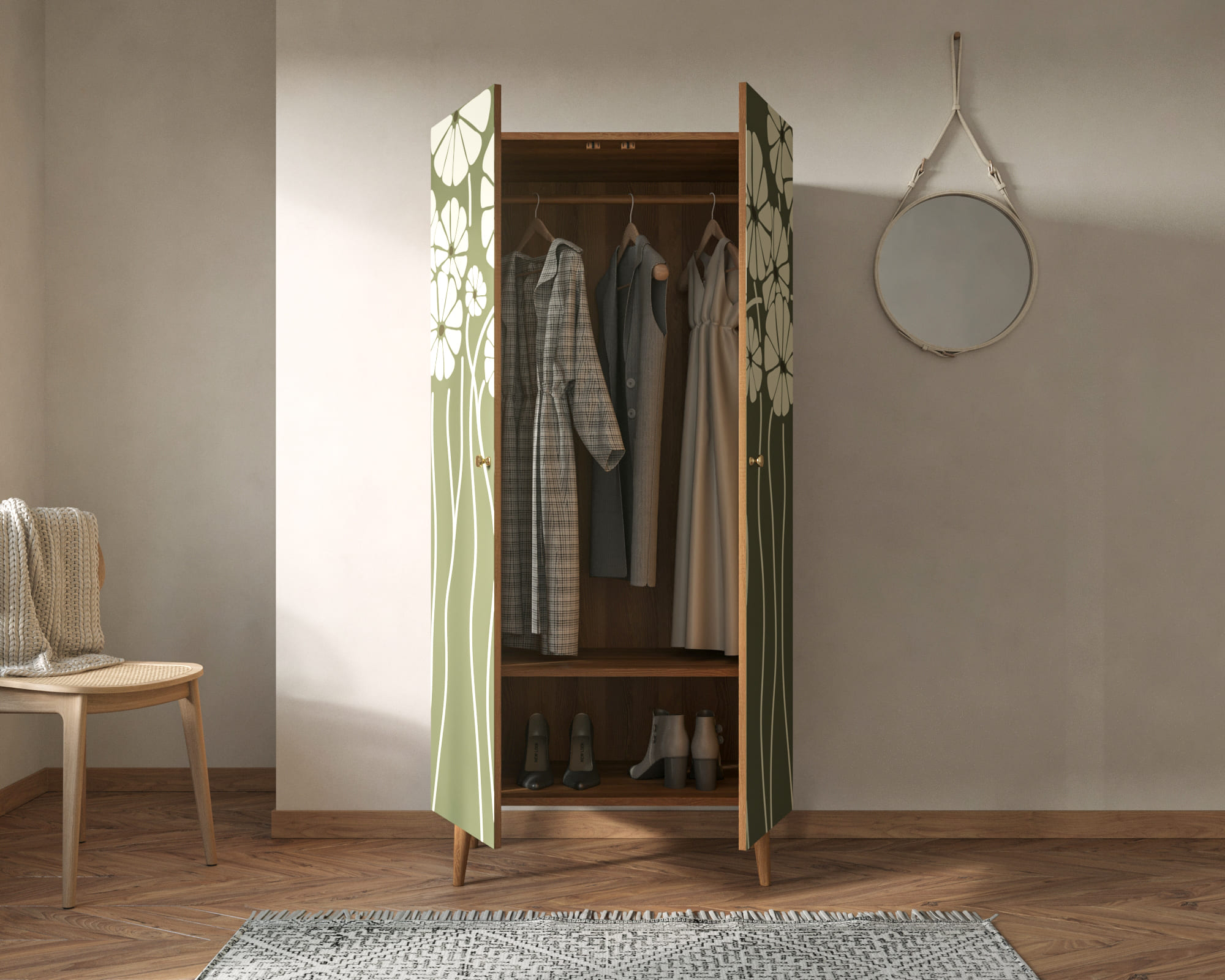 купить Шкаф малый двухстворчатый "Berber" принт 53 арт BB08/Print_53