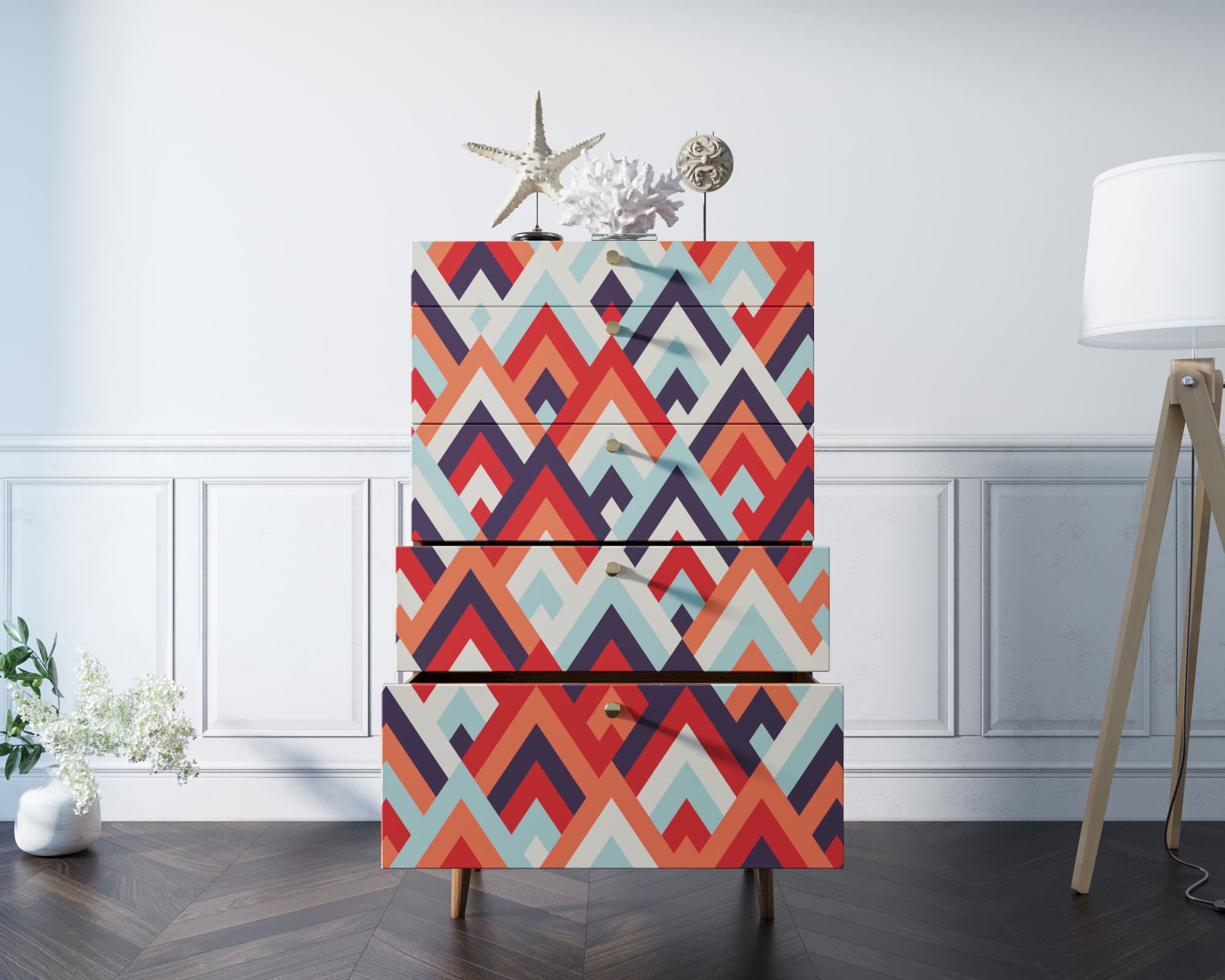 Комод высокий "Berber" принт 2 арт BB10/Print_02 в интернет-магазине