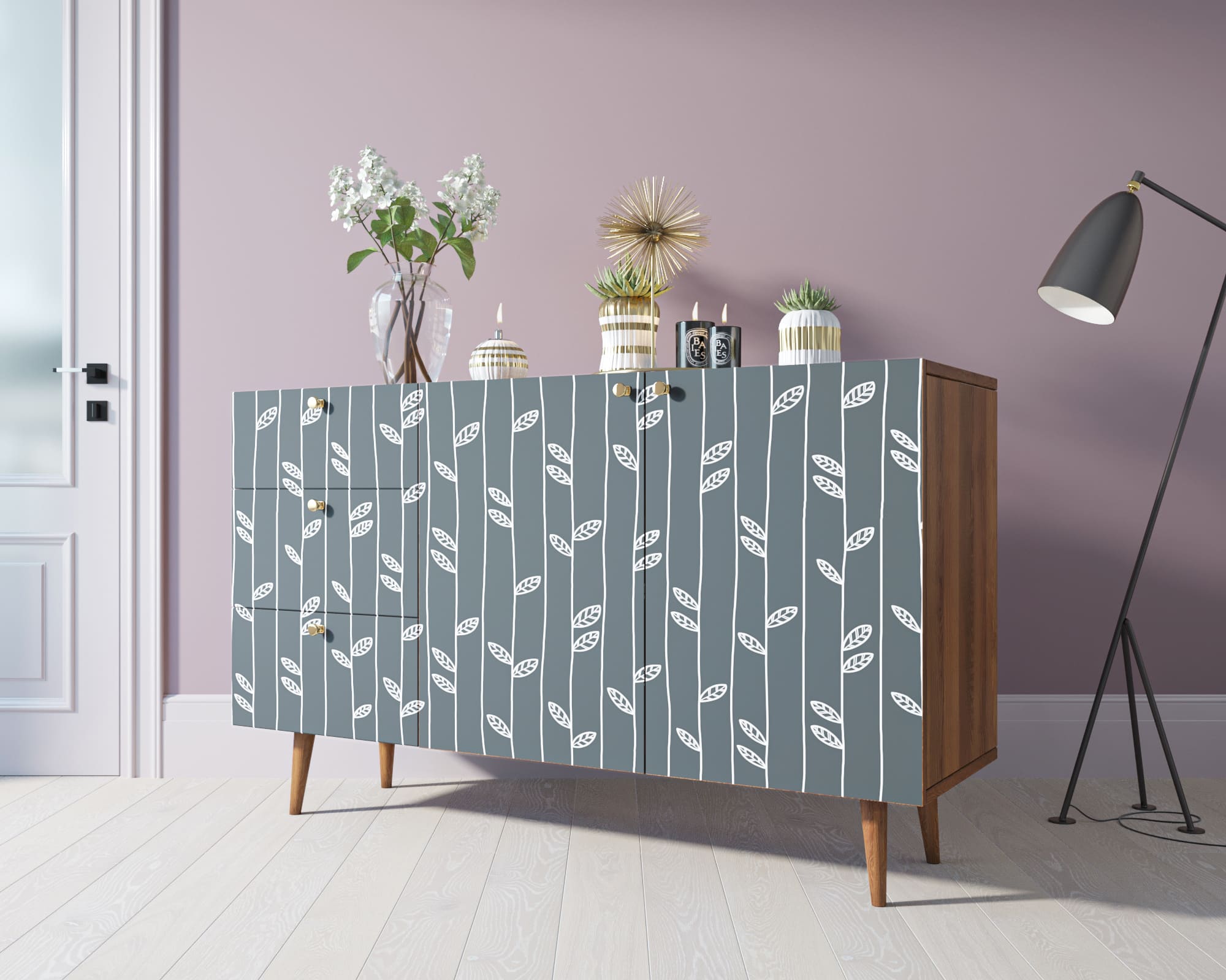 фото Комод "Berber" с двумя дверками и ящиками принт 18 арт BB17/Print_18