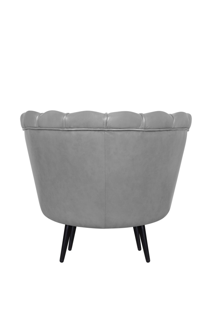 Низкое кресло ракушка Pearl Grey V2 на черных ножках в интернет-магазине