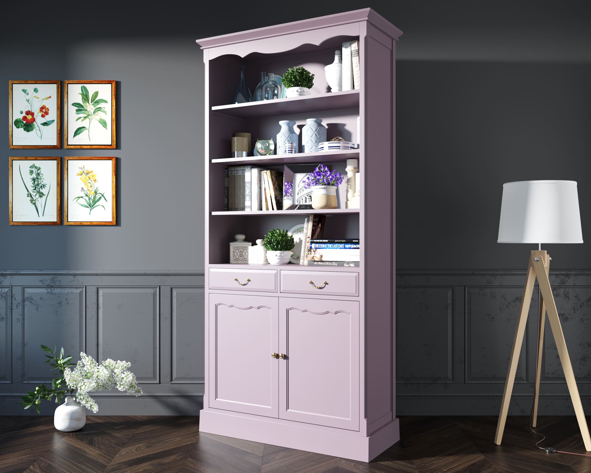 фото Книжный шкаф "Leontina Lavanda" арт ST9330L в Москве фото Книжный шкаф "Leontina Lavanda" арт ST9330L