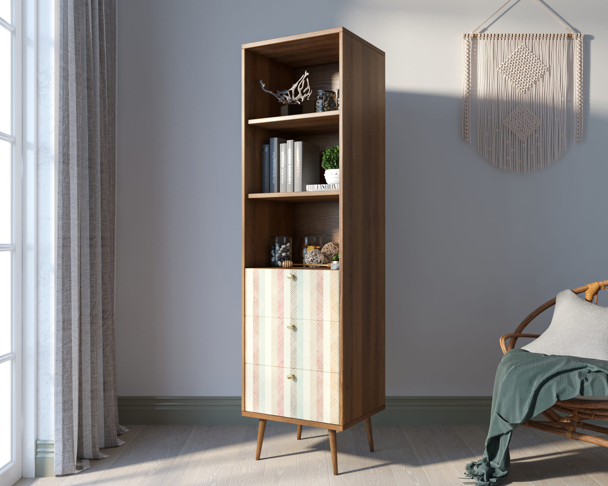 заказать Стеллаж с ящиками "Berber" принт 45 арт BB45/Print_45