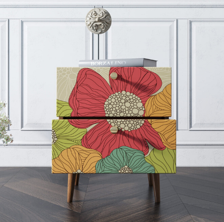 купить Тумбочка "Berber" с двумя ящиками 5 принт арт BB03/Print_05, разноцветная