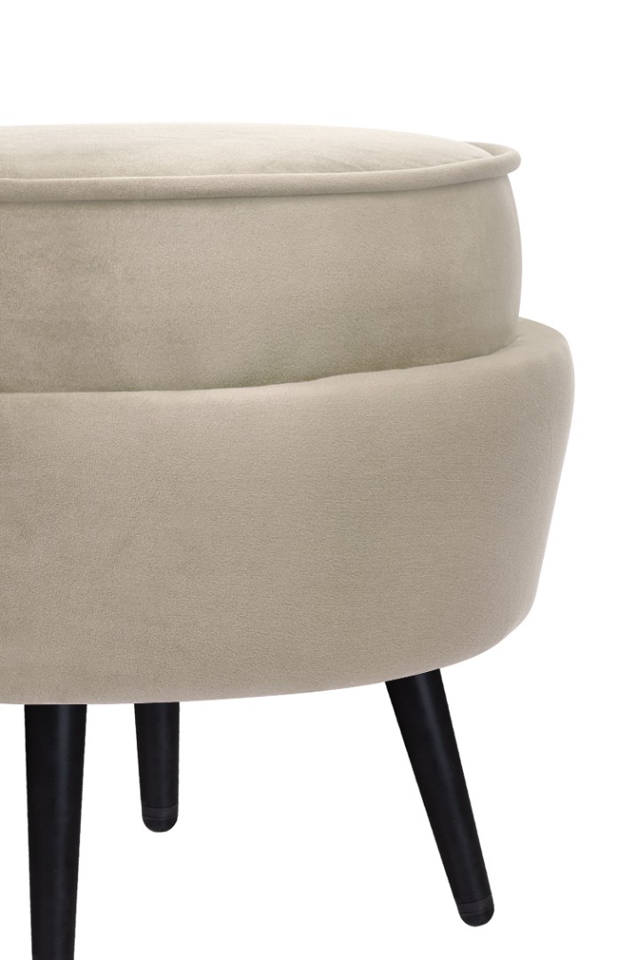 Пуф Pearl Adorn Taupe на черных ножках в интернет-магазине