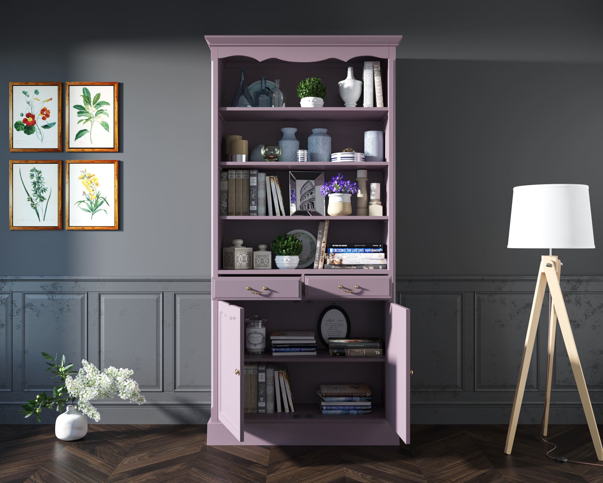 купить Книжный шкаф "Leontina Lavanda" арт ST9330L в Москве купить Книжный шкаф "Leontina Lavanda" арт ST9330L