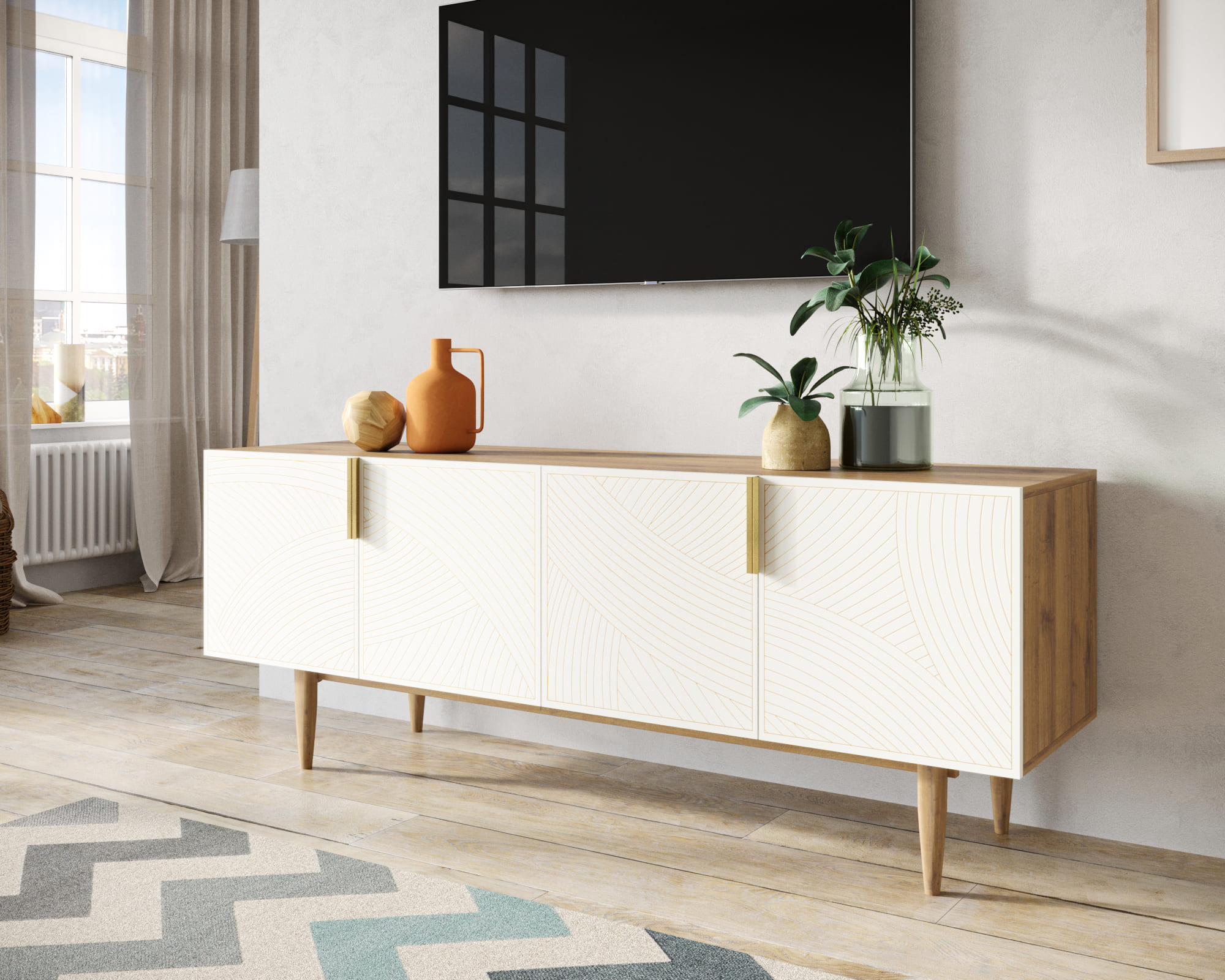 заказать Комод под TV с четыремя дверками "Line" LN06/GR1/beige в Москве заказать Комод под TV с четыремя дверками "Line" LN06/GR1/beige