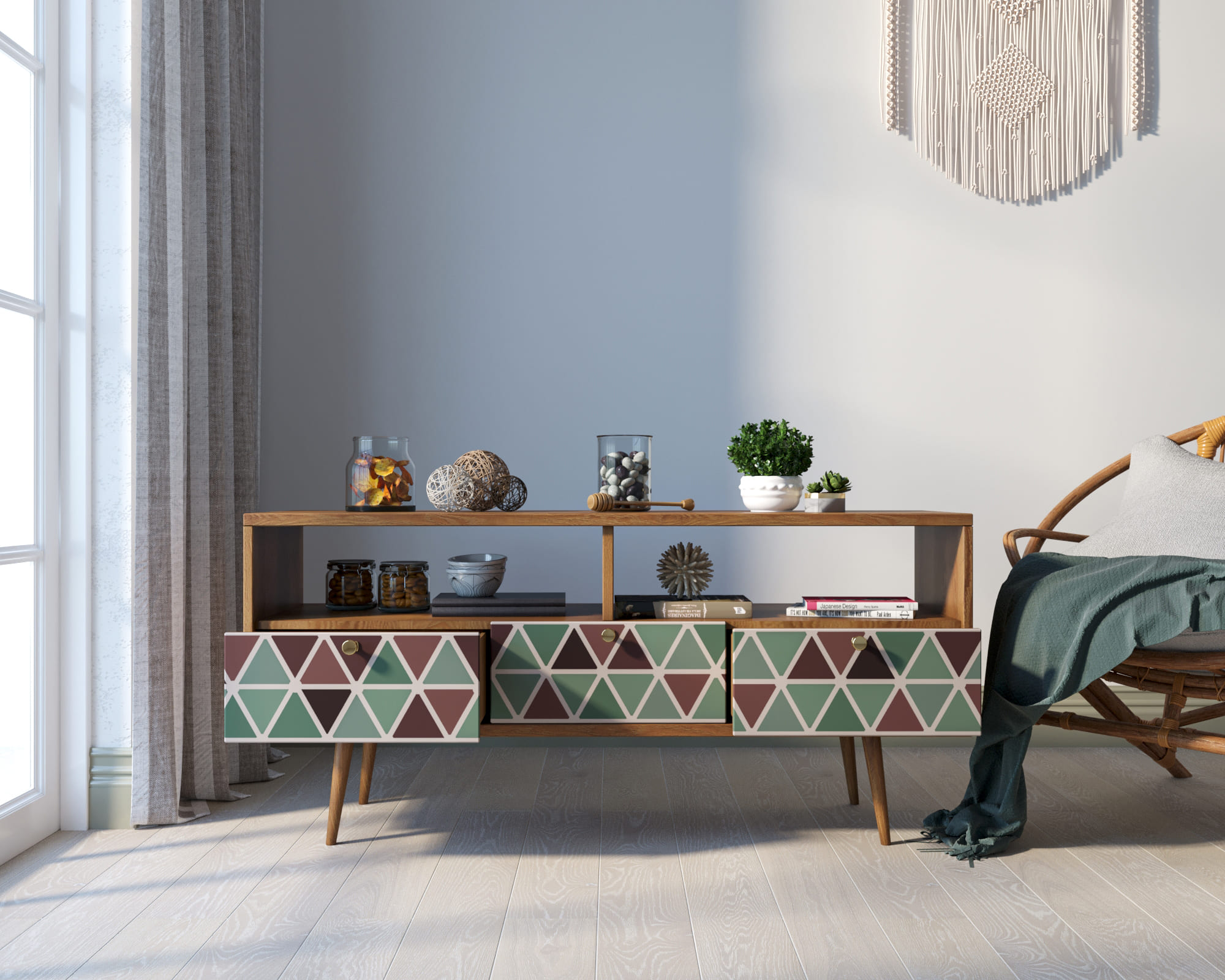 купить Консоль "Berber" с тремя ящиками принт 26 арт BB23/Print_26