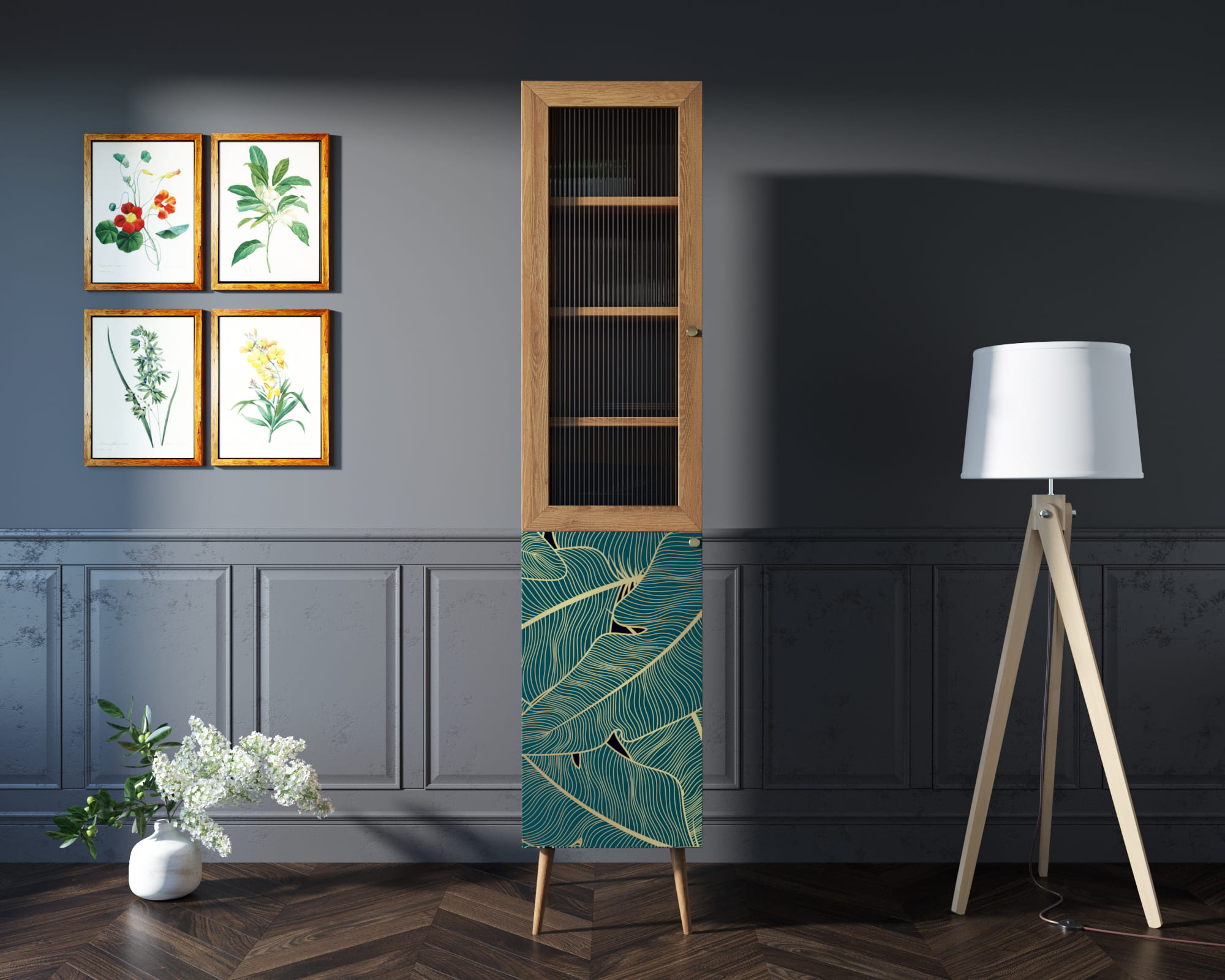 Буфет "Berber" узкий принт 41 арт BB39/Print_41 в интернет-магазине