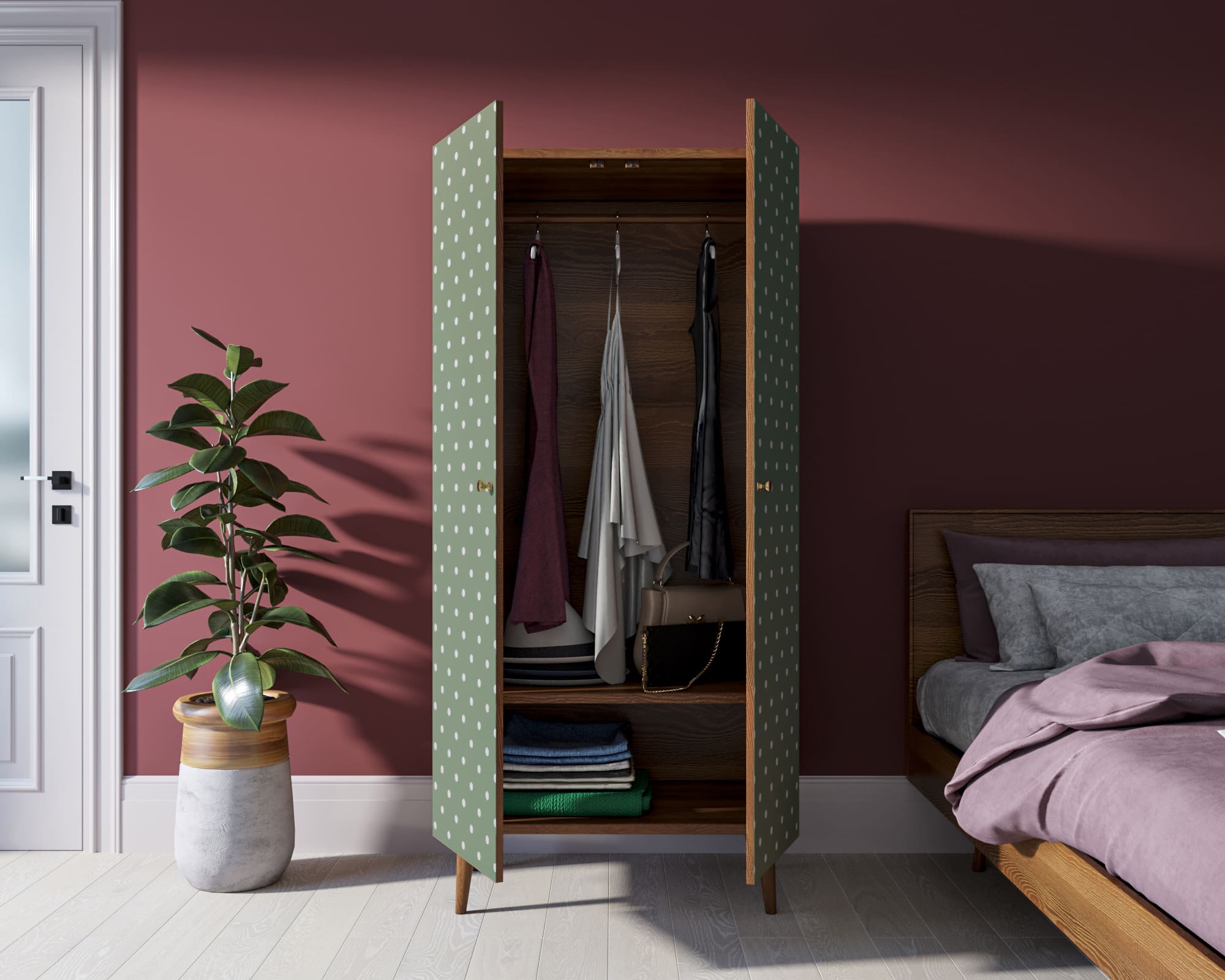 Шкаф малый двухстворчатый "Berber" принт 12 арт BB08/Print_12 в интернет-магазине