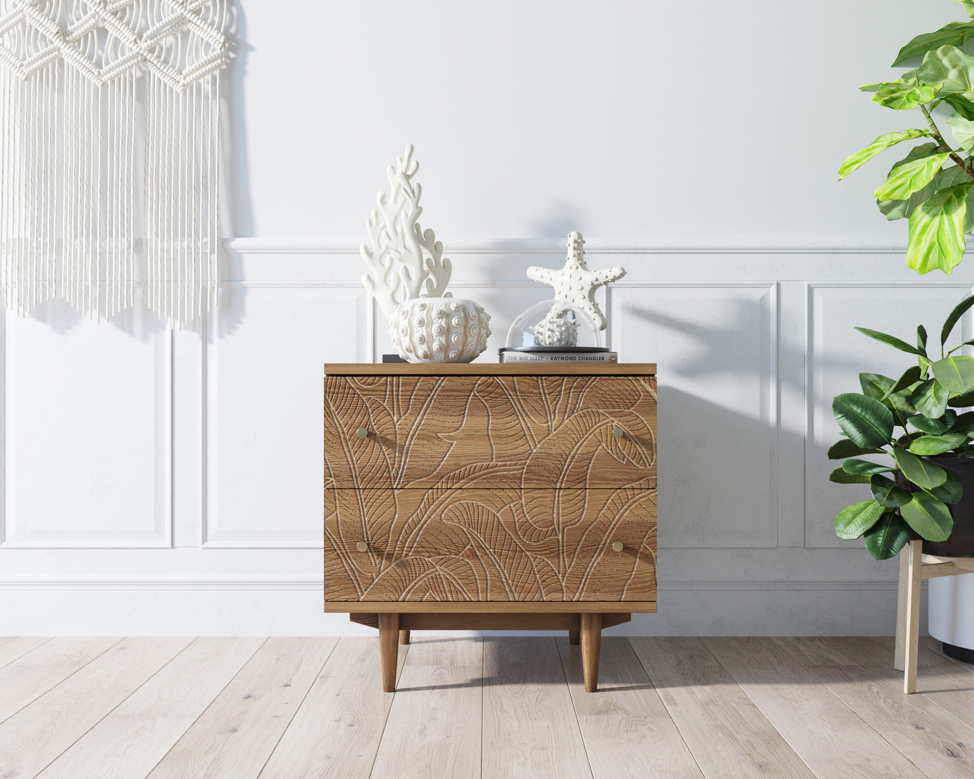 Комод "Boho" 2 ящика джангл арт BH06 в интернет-магазине