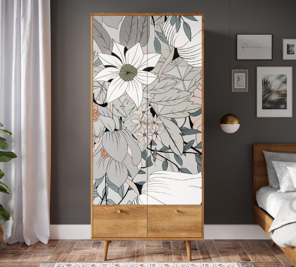 Шкаф двухстворчатый "Berber" принт 50 арт BB16/Print_50