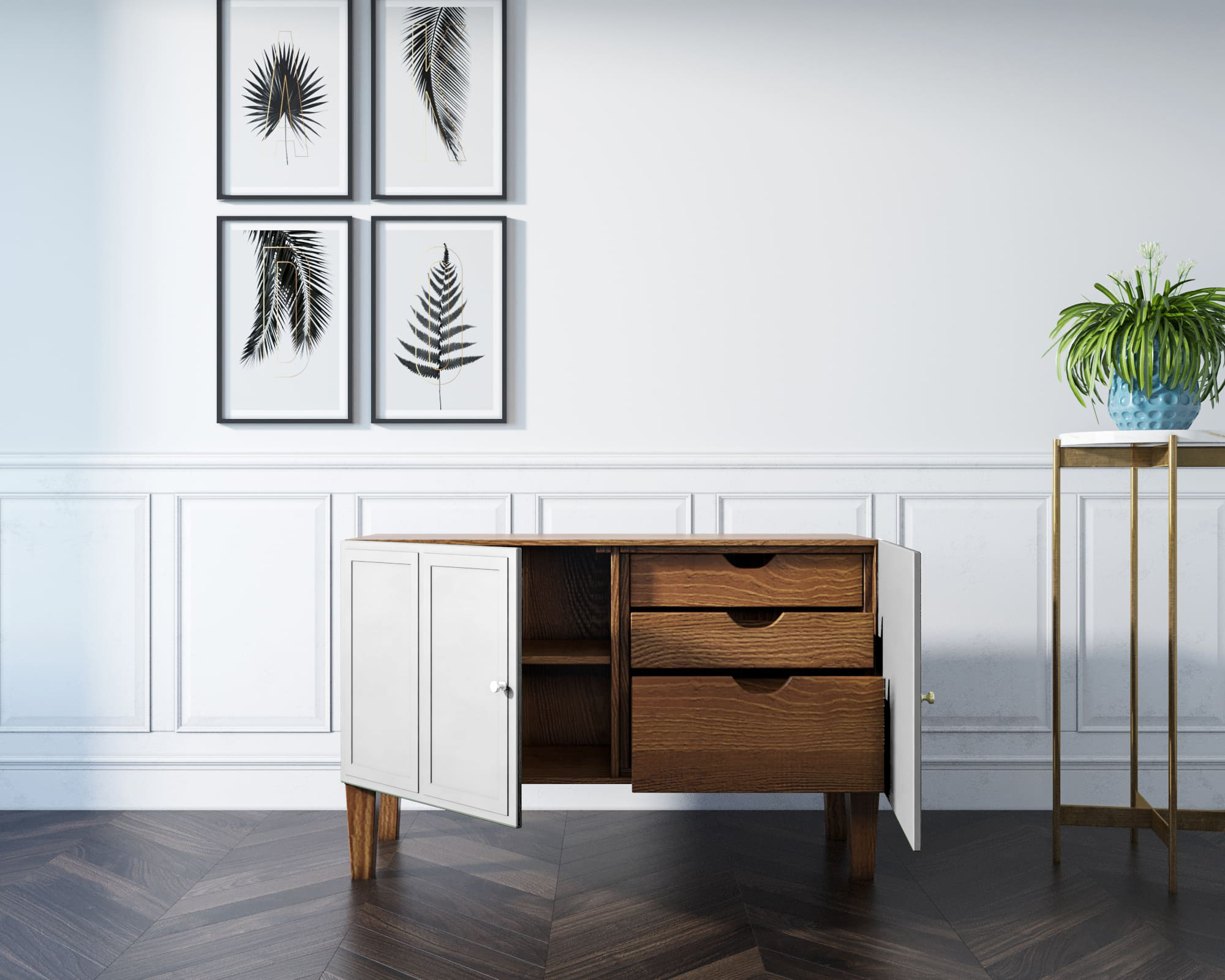 Комод "Andersen" малый арт AN03WH в интерьере