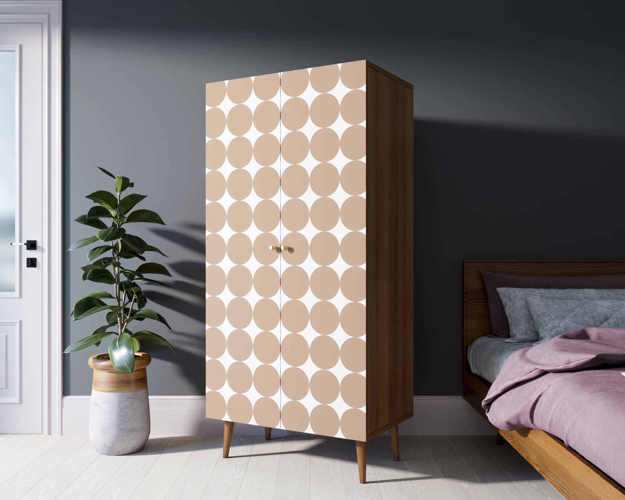 фото Шкаф малый двухстворчатый "Berber" принт 17 арт BB08/Print_17