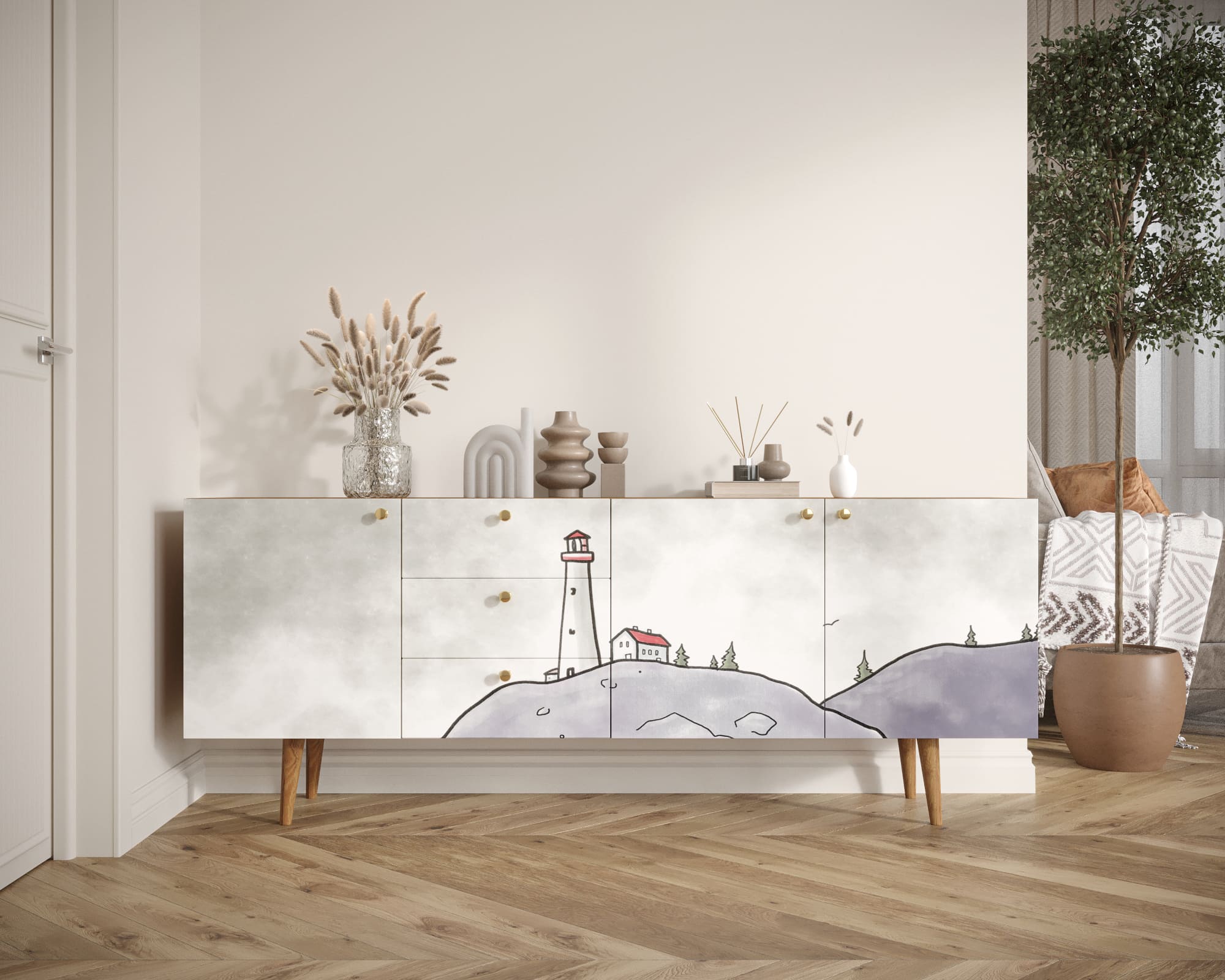 Комод "Berber" удлиненный арт BB11/Print_51 в интернет-магазине