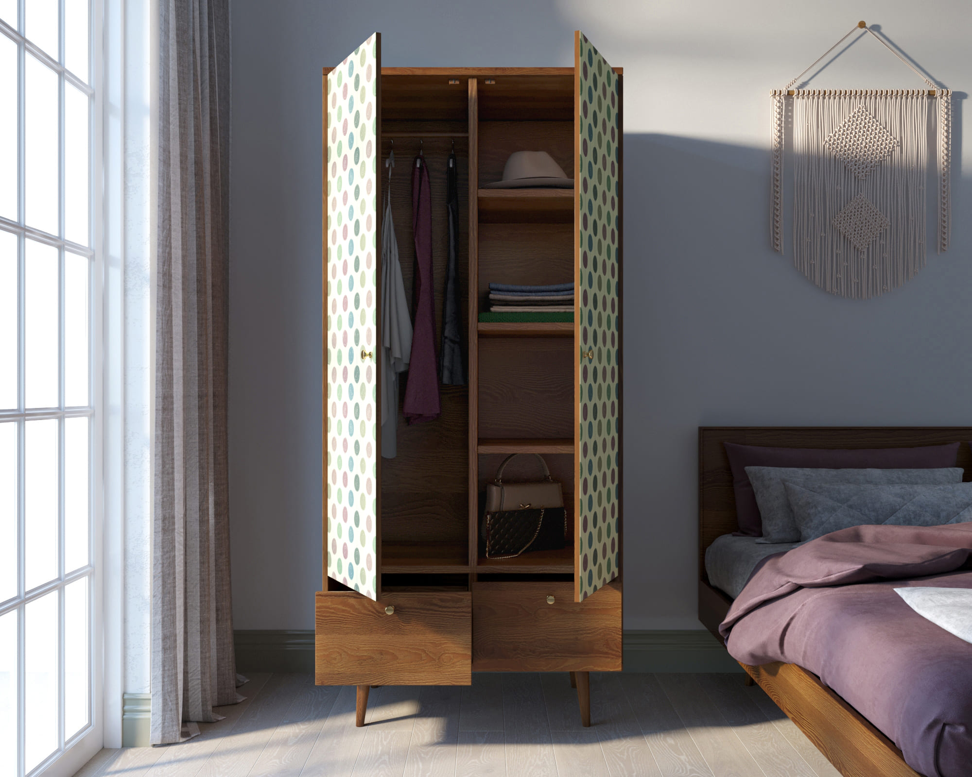 Шкаф двухстворчатый "Berber" принт 24 арт BB16/Print_24 в интернет-магазине в Москве Шкаф двухстворчатый "Berber" принт 24 арт BB16/Print_24 в интернет-магазине