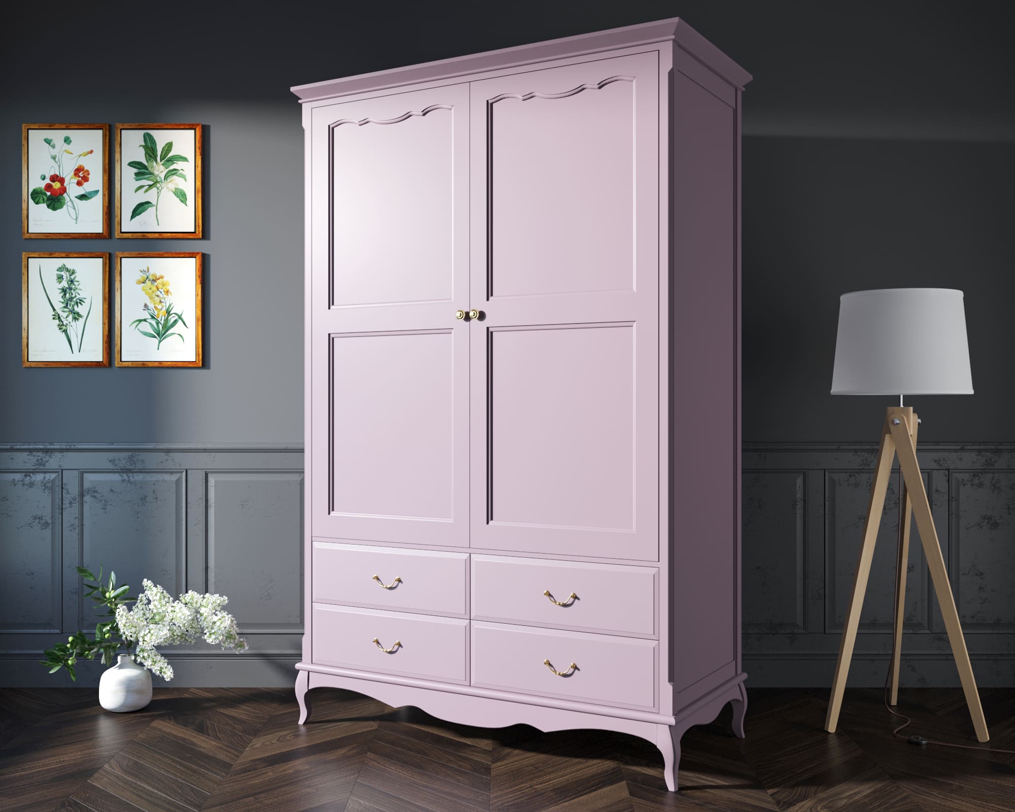 фото Шкаф "Leontina Lavanda" двустворчатый с ящиками арт ST9327KR2L в Москве фото Шкаф "Leontina Lavanda" двустворчатый с ящиками арт ST9327KR2L