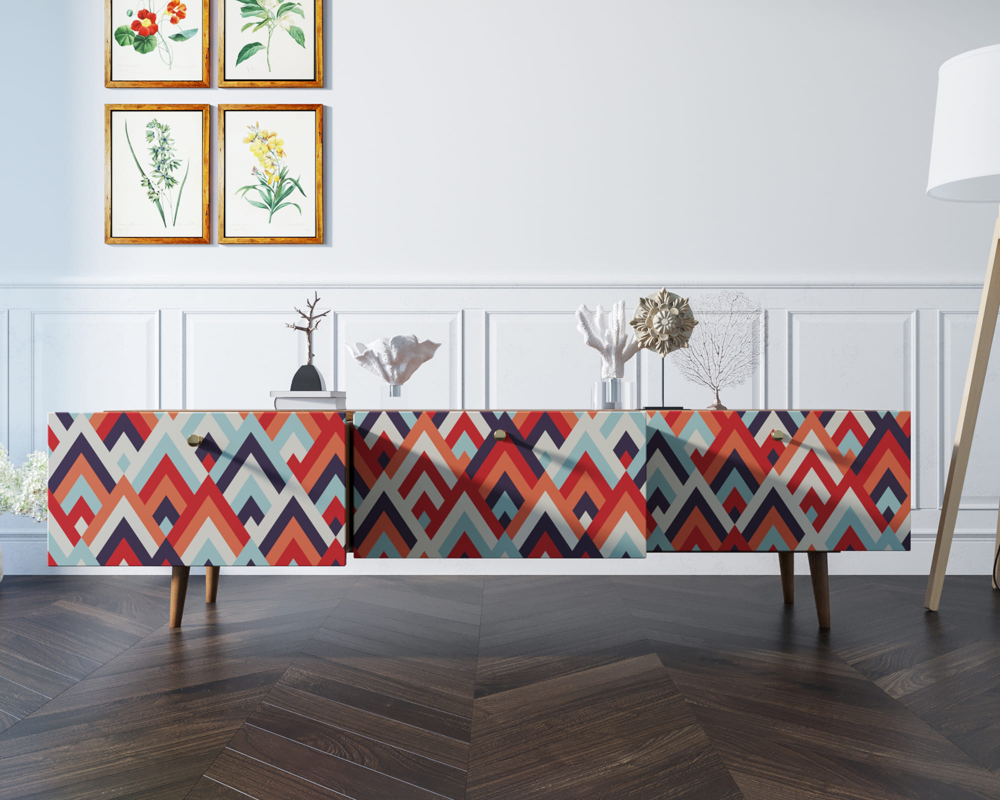 Комод "Berber" с ящиками низкий под TV принт 2 арт BB19/Print_02 в интернет-магазине в Москве Комод "Berber" с ящиками низкий под TV принт 2 арт BB19/Print_02 в интернет-магазине