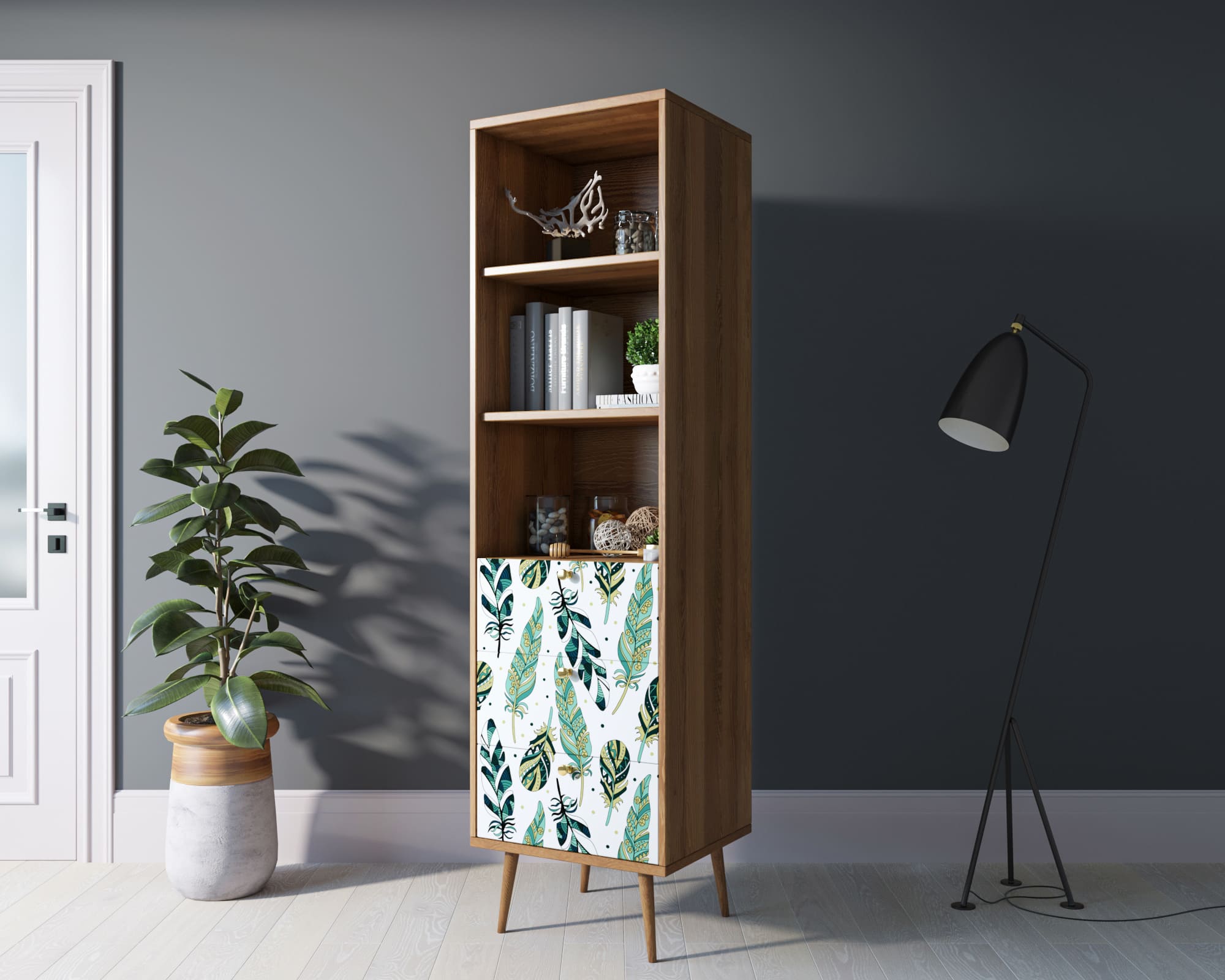 заказать Стеллаж с ящиками "Berber" принт 44 арт BB45/Print_44