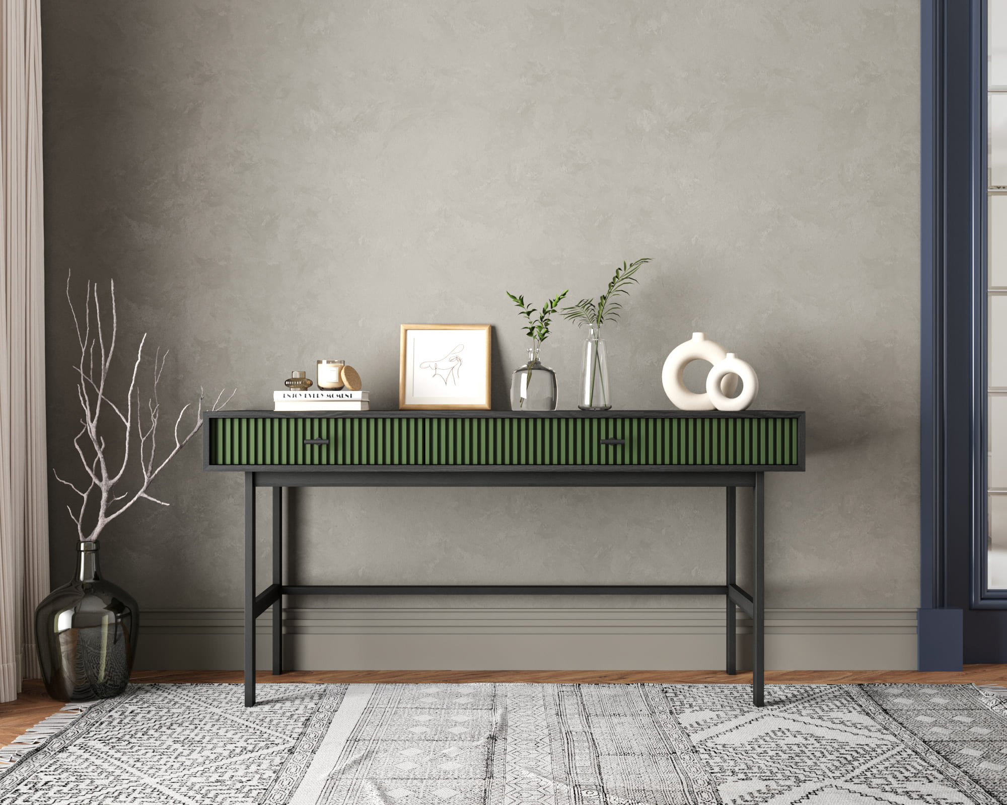 Консоль с двумя ящиками "Emerson" арт EM22/green/L в интернет-магазине