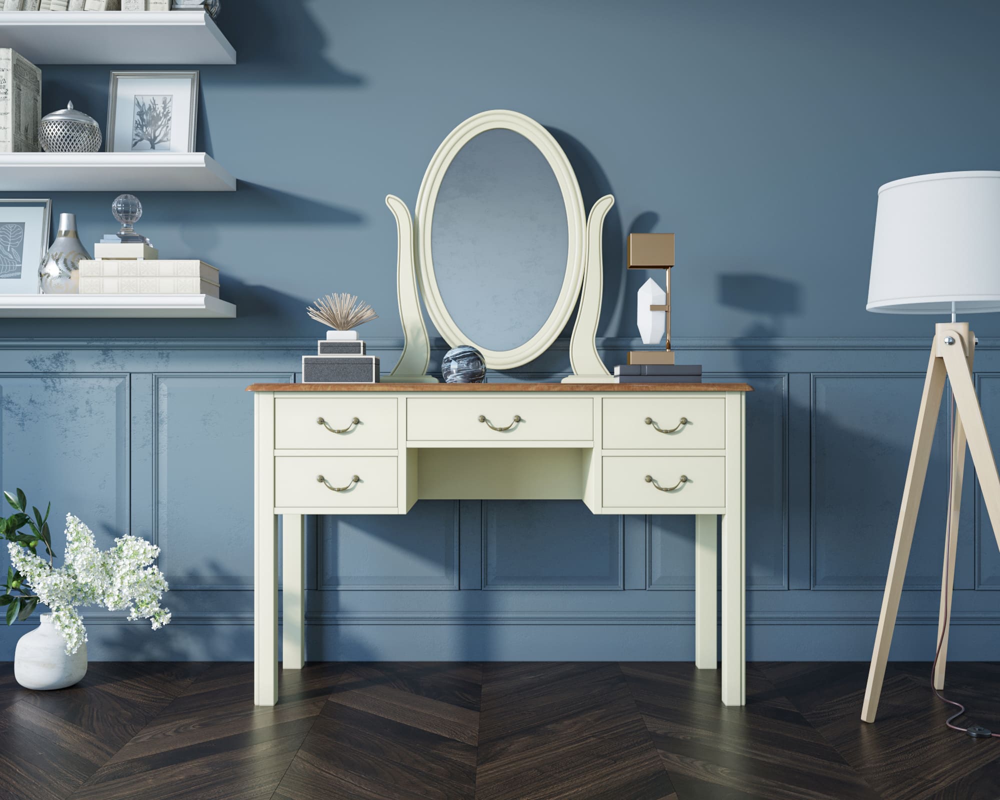 фото Бежевый туалетный стол "Olivia" арт GA2006C в Москве фото Бежевый туалетный стол "Olivia" арт GA2006C